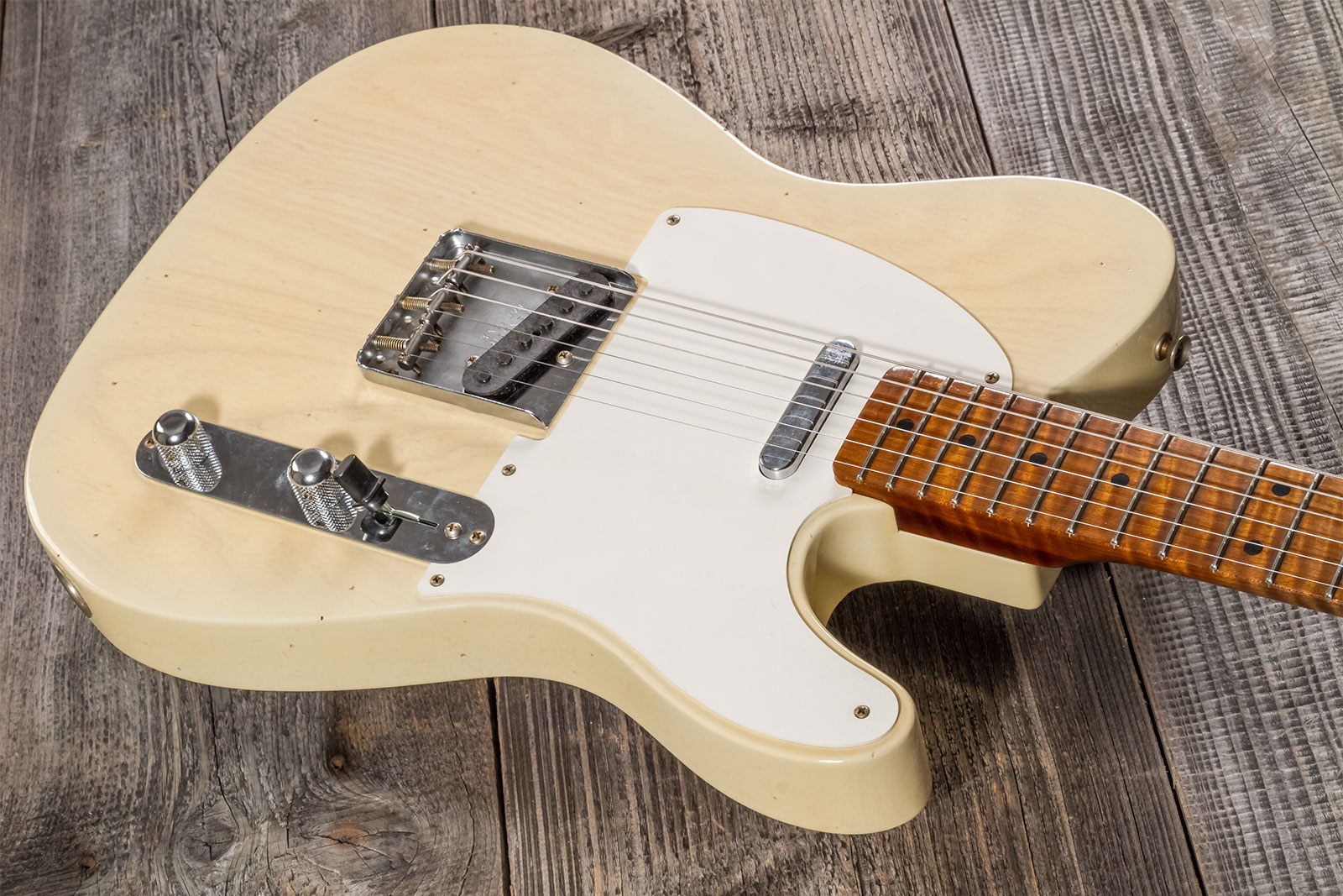 Fender Custom Shop Tele 1955 2s Ht Mn #cz573416 - Journeyman Relic Nocaster Blonde - Guitarra eléctrica con forma de tel - Variation 2