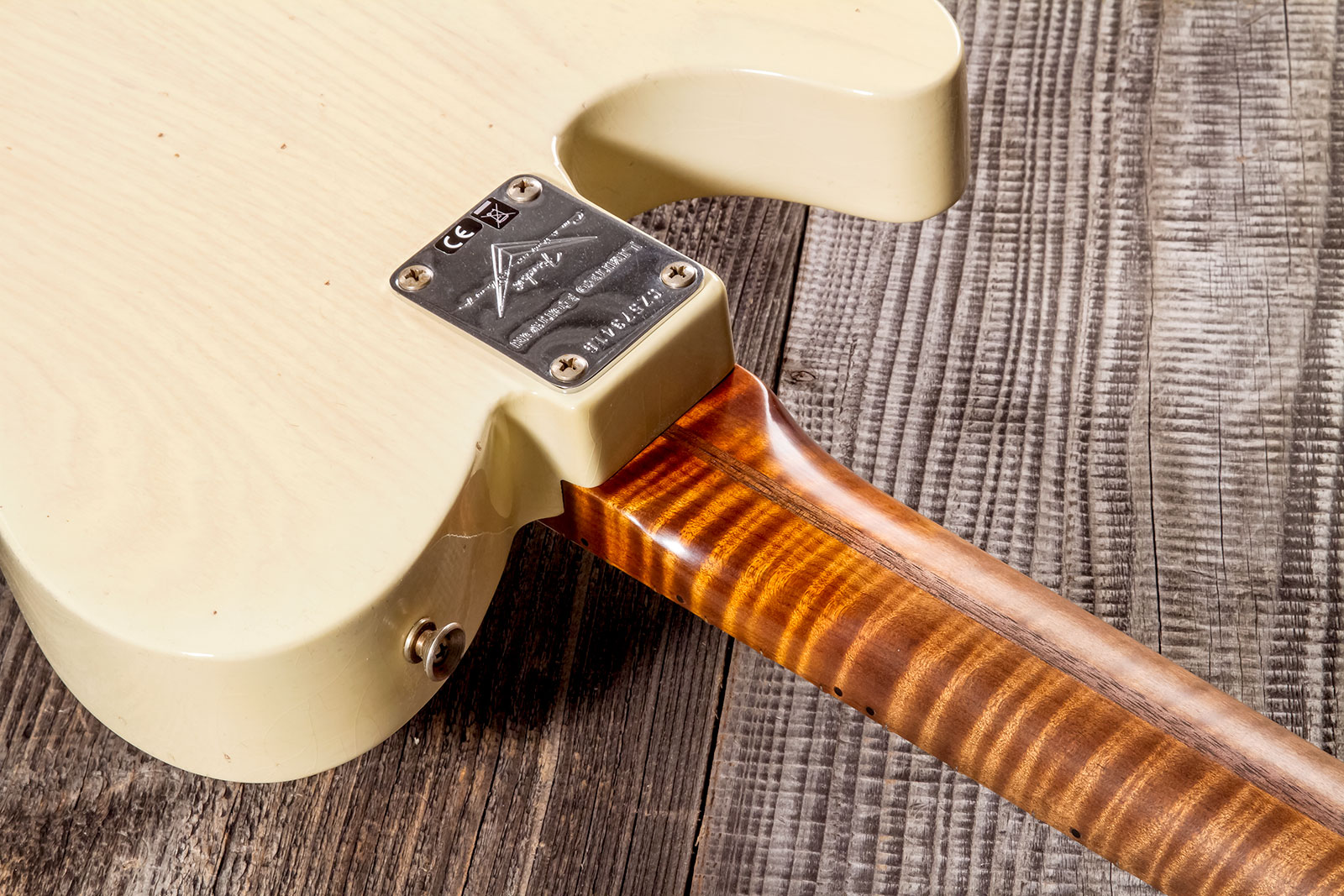 Fender Custom Shop Tele 1955 2s Ht Mn #cz573416 - Journeyman Relic Nocaster Blonde - Guitarra eléctrica con forma de tel - Variation 6