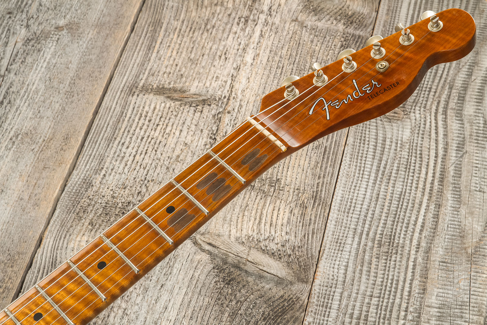 Fender Custom Shop Tele 1955 2s Ht Mn #cz573416 - Journeyman Relic Nocaster Blonde - Guitarra eléctrica con forma de tel - Variation 8