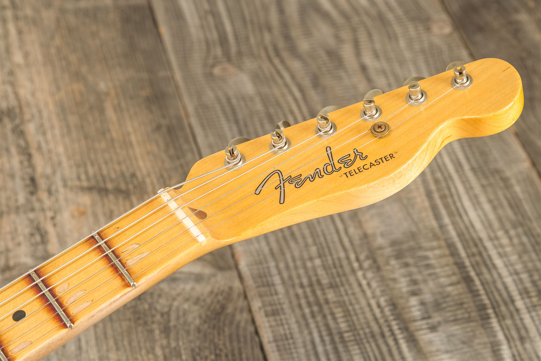 Fender Custom Shop Tele 1955 2s Ht Mn #cz580065 - Journeyman Relic Natural Blonde - Guitarra eléctrica con forma de str. - Variation 9