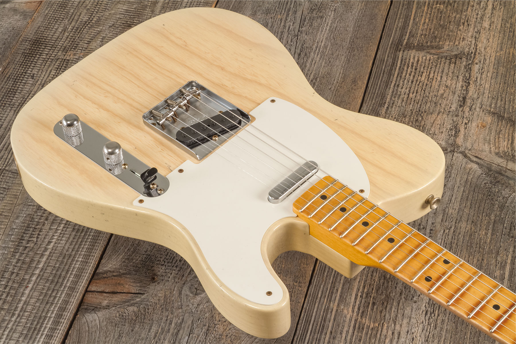 Fender Custom Shop Tele 1955 2s Ht Mn #cz580065 - Journeyman Relic Natural Blonde - Guitarra eléctrica con forma de str. - Variation 2