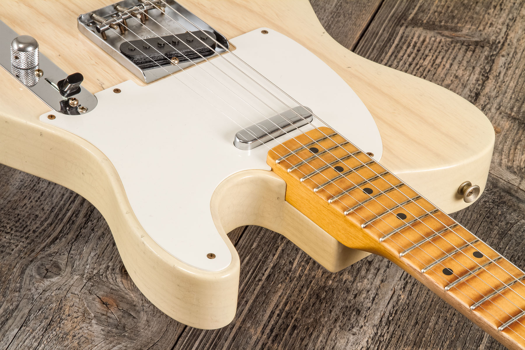 Fender Custom Shop Tele 1955 2s Ht Mn #cz580065 - Journeyman Relic Natural Blonde - Guitarra eléctrica con forma de str. - Variation 4