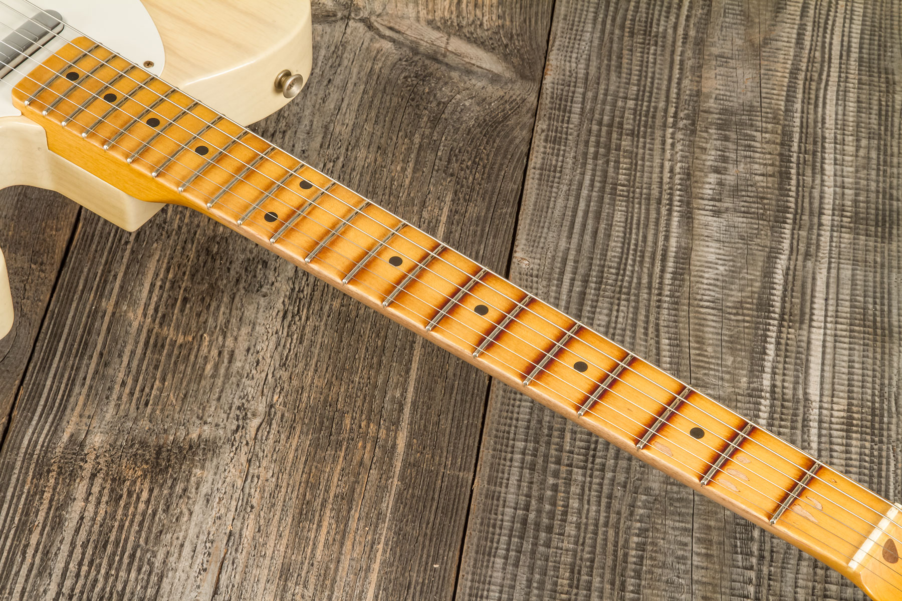 Fender Custom Shop Tele 1955 2s Ht Mn #cz580065 - Journeyman Relic Natural Blonde - Guitarra eléctrica con forma de str. - Variation 5