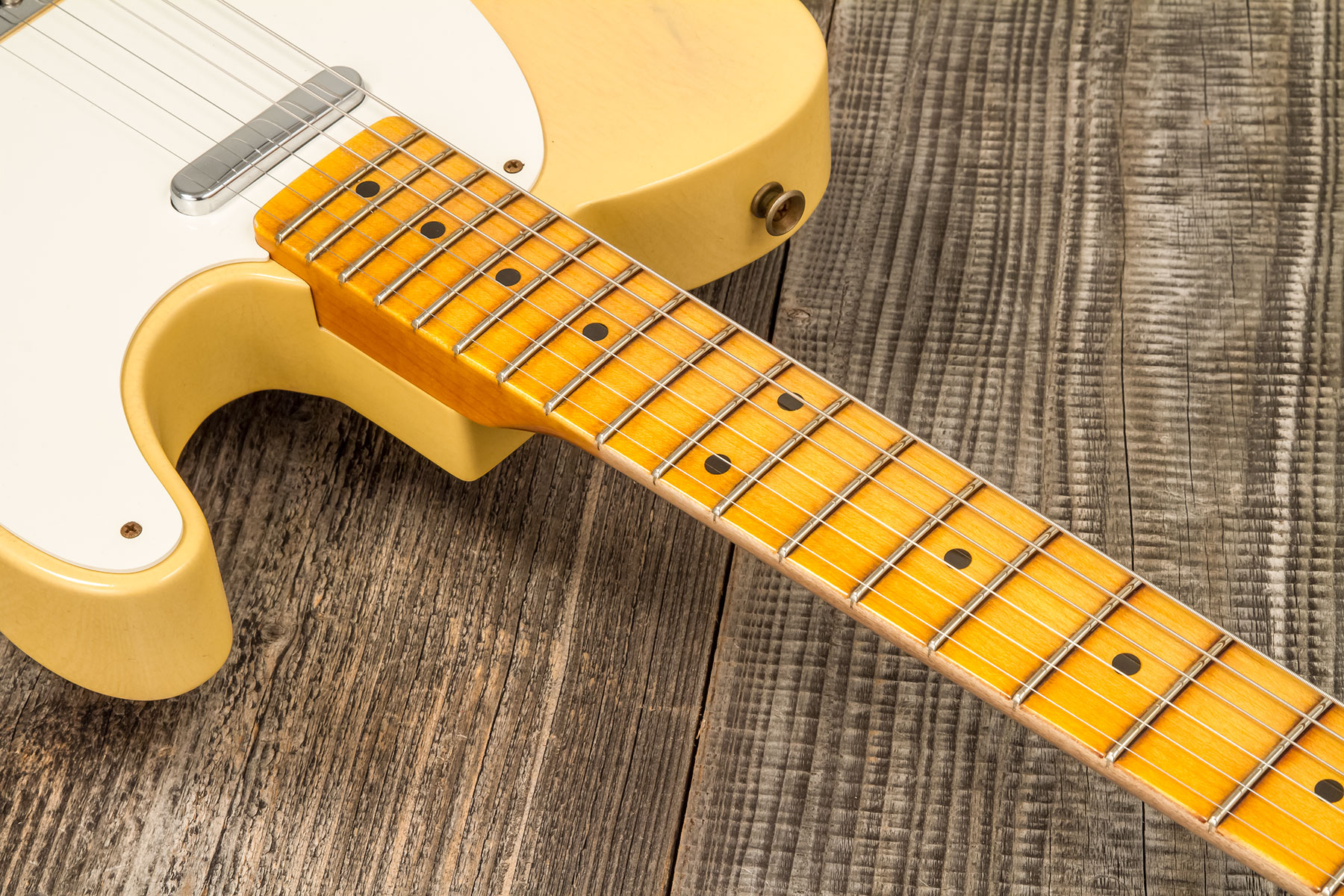 Fender Custom Shop Tele 1955 Ltd 2s Ht Mn #cz579629 - Journeyman Relic Natural Blonde - Guitarra eléctrica con forma de tel - Variation 4
