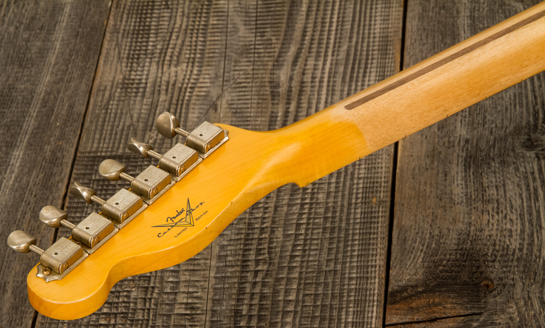 Fender Custom Shop Tele 1955 Ltd 2s Ht Mn #cz560649 - Relic Wide Fade 2-color Sunburst - Guitarra eléctrica con forma de tel - Variation 9