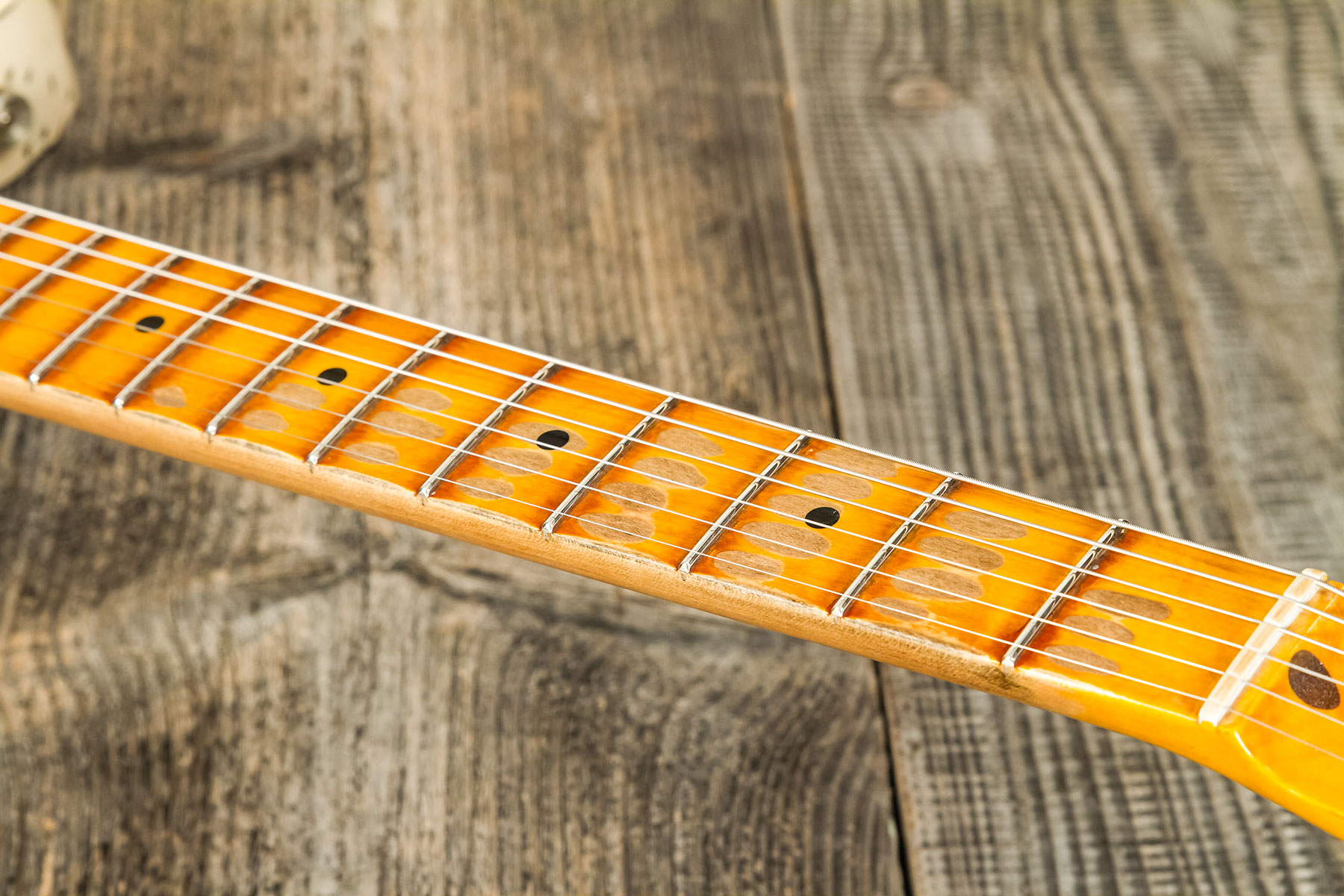 Fender Custom Shop Tele 1957 Sh Ht Mn #r117579 - Heavy Relic Desert Sand Ov. Sunburst - Guitarra eléctrica con forma de tel - Variation 9