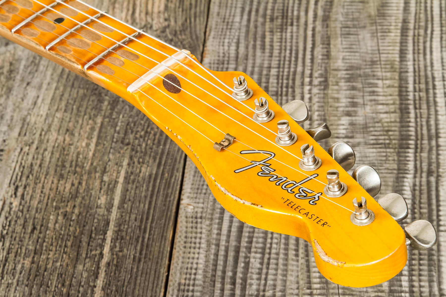 Fender Custom Shop Tele 1957 Sh Ht Mn #r117579 - Heavy Relic Desert Sand Ov. Sunburst - Guitarra eléctrica con forma de tel - Variation 10