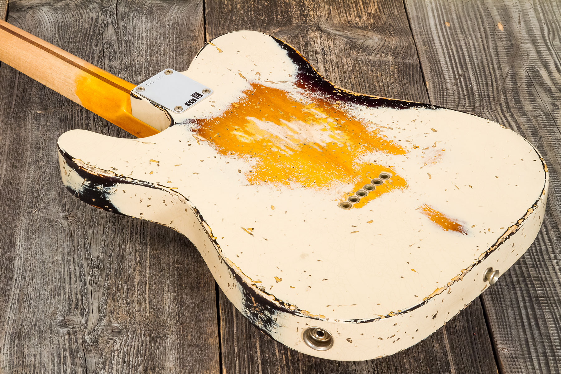 Fender Custom Shop Tele 1957 Sh Ht Mn #r117579 - Heavy Relic Desert Sand Ov. Sunburst - Guitarra eléctrica con forma de tel - Variation 5