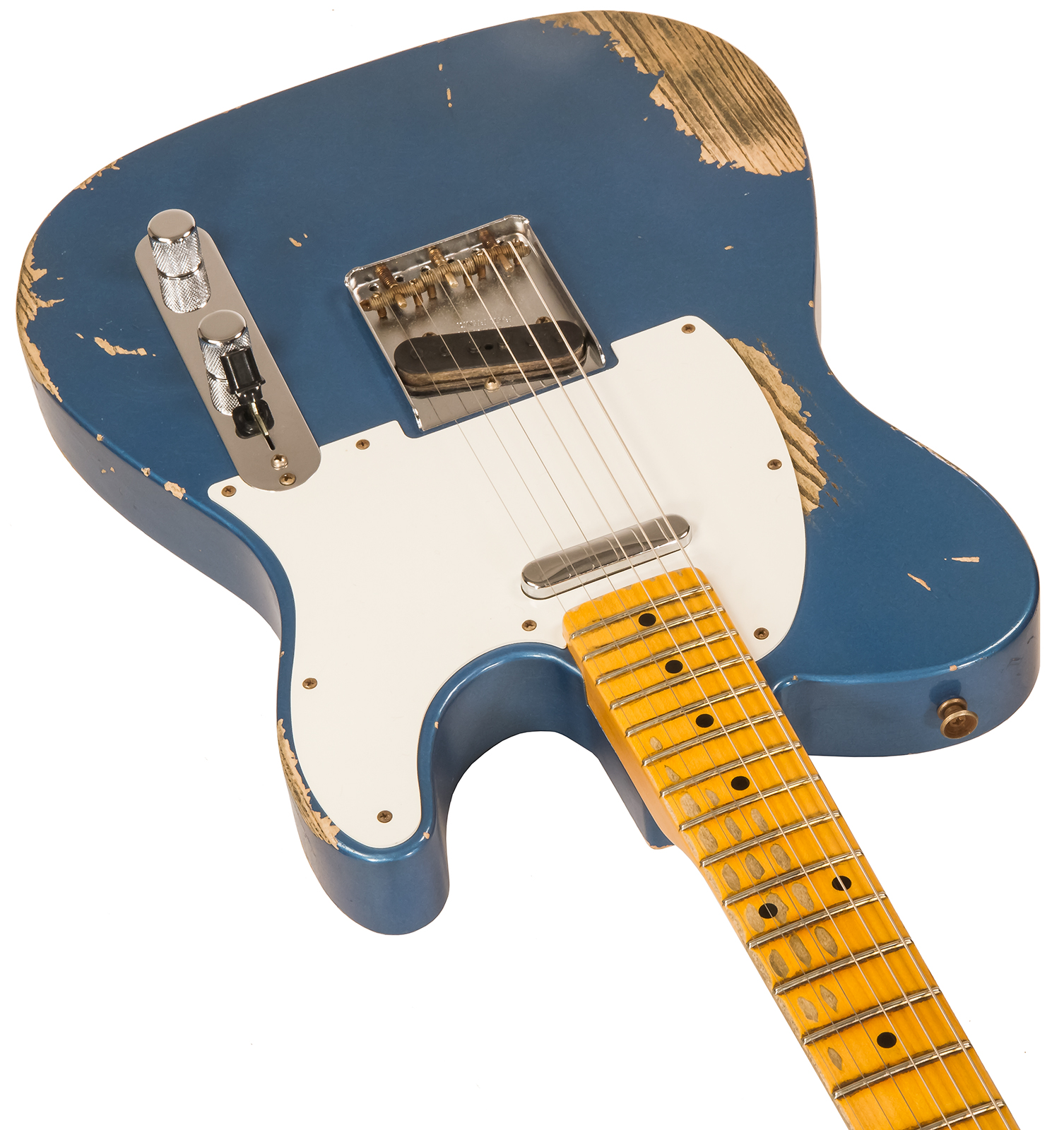 Fender Custom Shop Tele 1958 2s Ht Mn #cz550155 - Heavy Relic Lake Placid Blue - Guitarra eléctrica con forma de tel - Variation 2