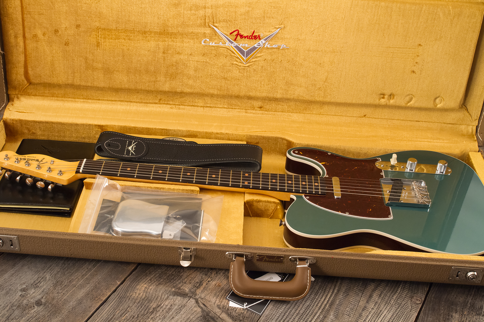 Fender Custom Shop Tele 1959 Custom 2s Ht Rw #r146446 - Time Capsule Sherwood Metallic - Guitarra eléctrica con forma de tel - Variation 11