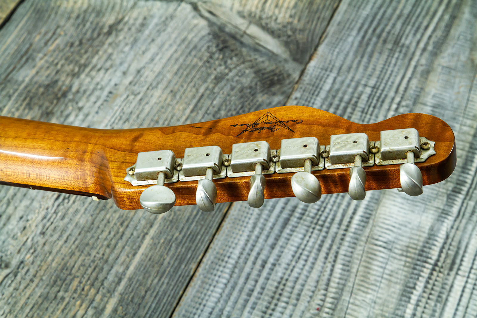 Fender Custom Shop Tele 1959 Vintage Custom 2s Ht Rw #r147917 - Journeyman Relic Candy Green - Guitarra eléctrica con forma de tel - Variation 13