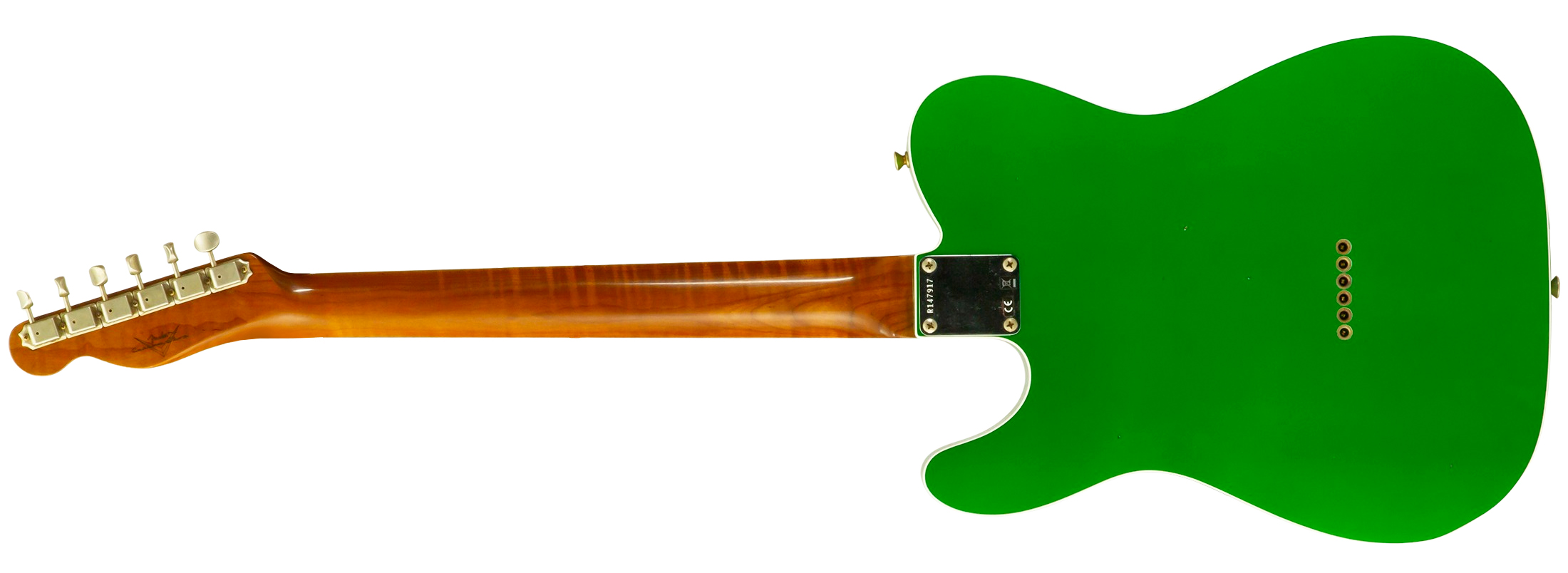 Fender Custom Shop Tele 1959 Vintage Custom 2s Ht Rw #r147917 - Journeyman Relic Candy Green - Guitarra eléctrica con forma de tel - Variation 1