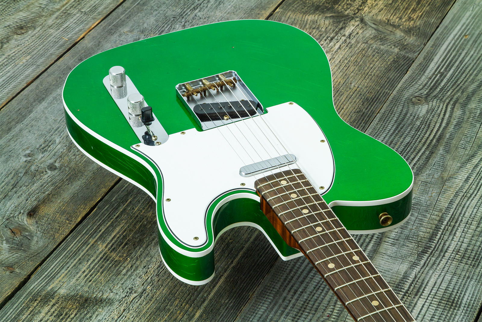 Fender Custom Shop Tele 1959 Vintage Custom 2s Ht Rw #r147917 - Journeyman Relic Candy Green - Guitarra eléctrica con forma de tel - Variation 2