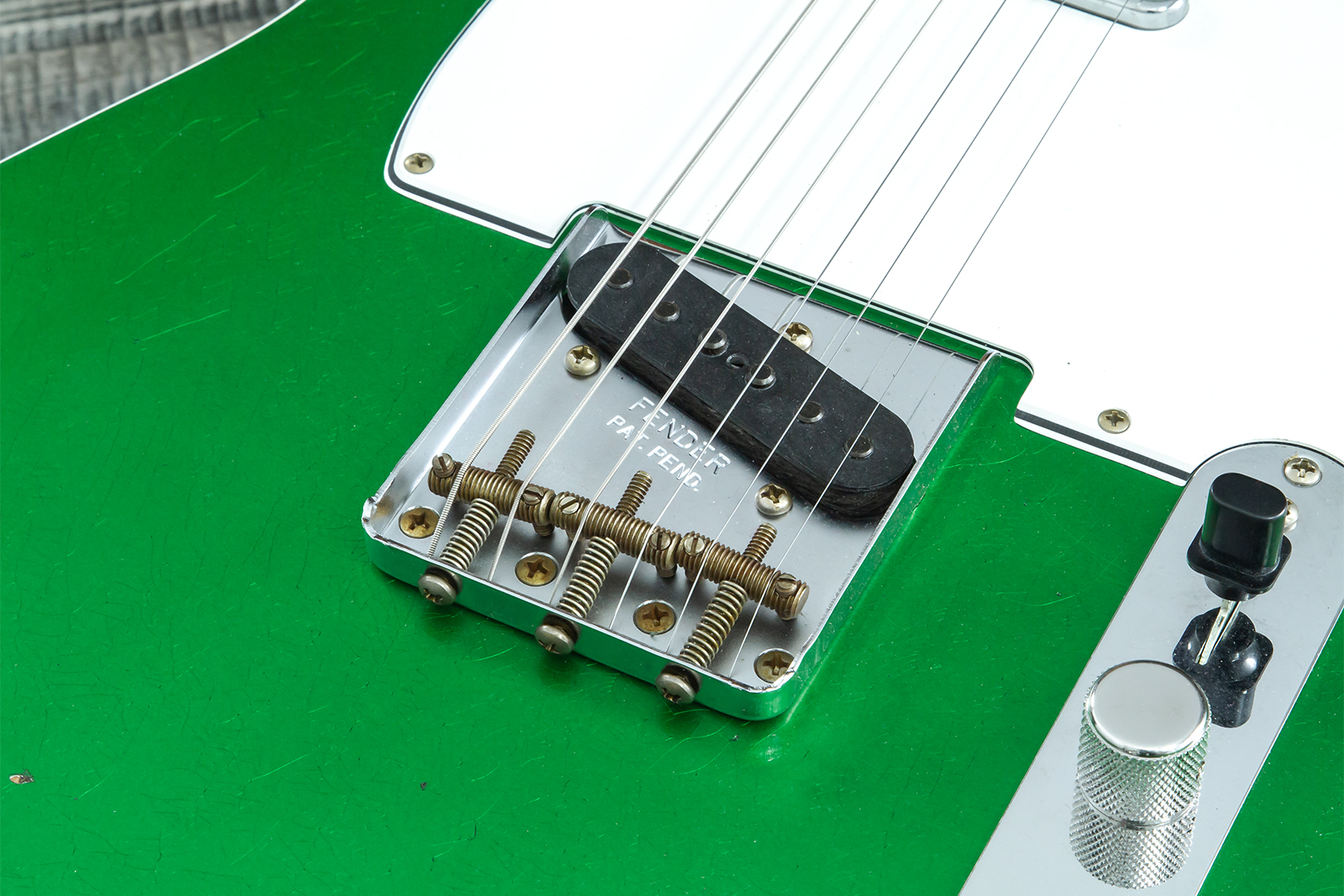 Fender Custom Shop Tele 1959 Vintage Custom 2s Ht Rw #r147917 - Journeyman Relic Candy Green - Guitarra eléctrica con forma de tel - Variation 5