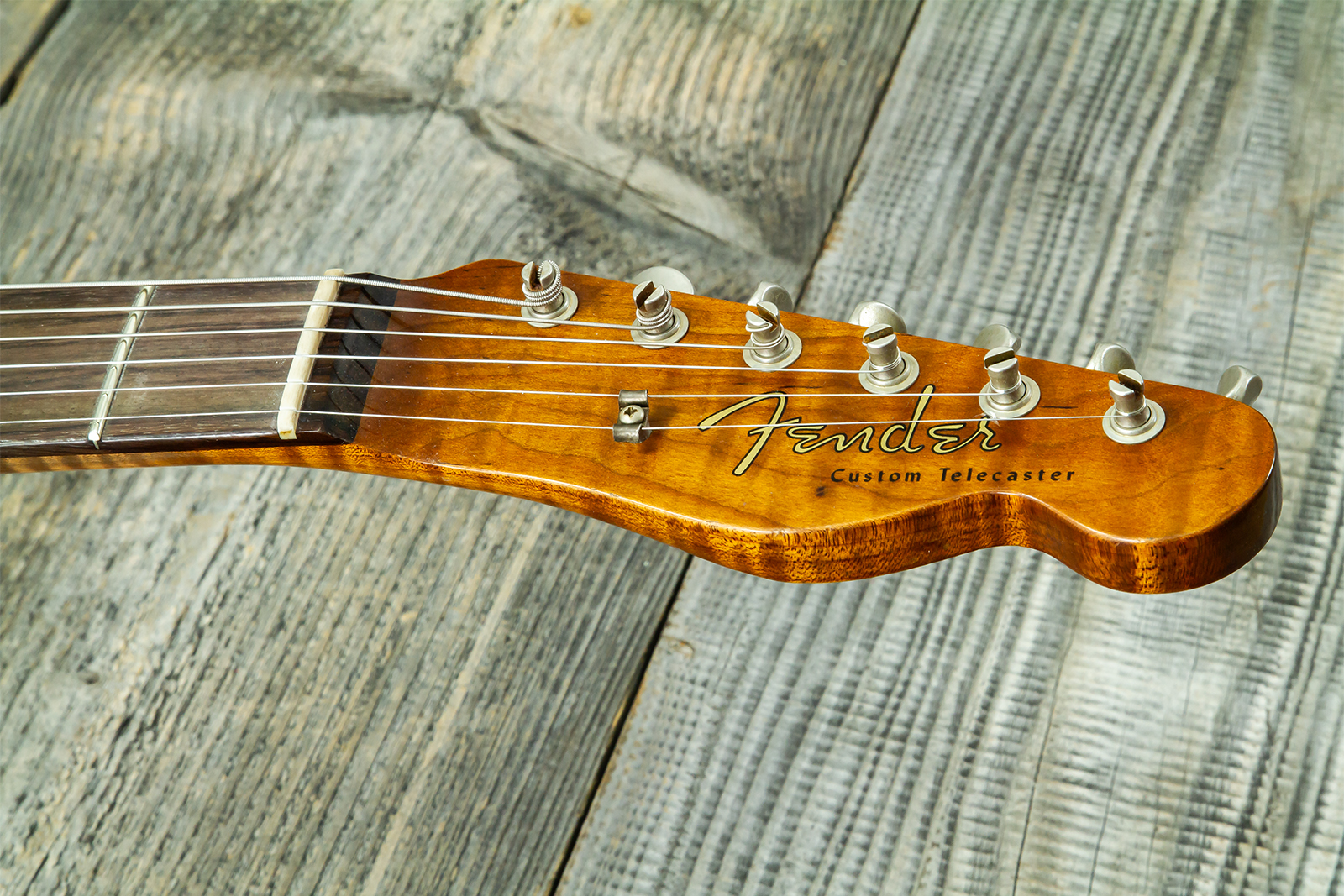 Fender Custom Shop Tele 1959 Vintage Custom 2s Ht Rw #r147917 - Journeyman Relic Candy Green - Guitarra eléctrica con forma de tel - Variation 8