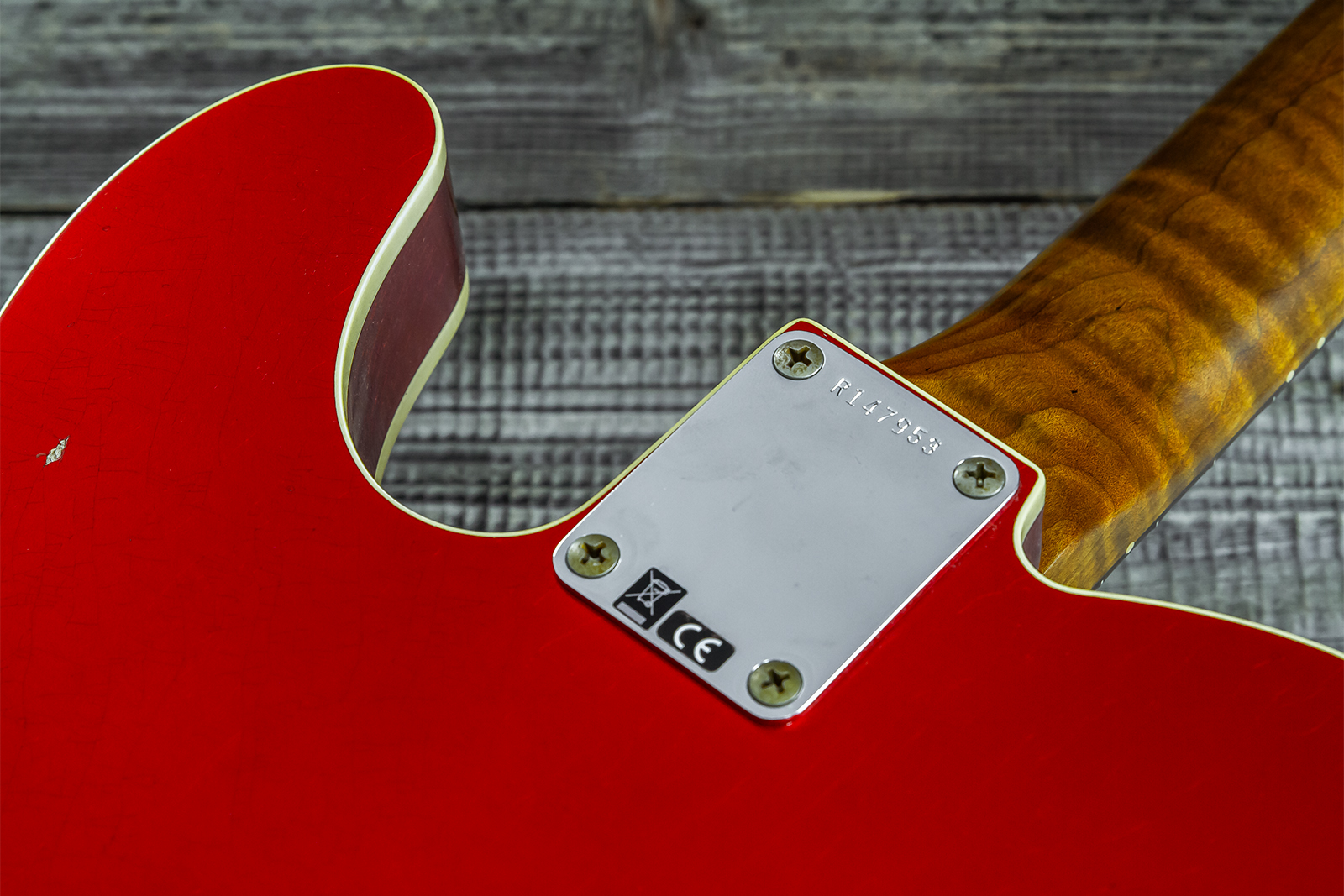 Fender Custom Shop Tele 1959 Vintage Custom 2s Ht Rw #r147953 - Journeyman Relic Candy Apple Red - Guitarra eléctrica con forma de tel - Variation 11