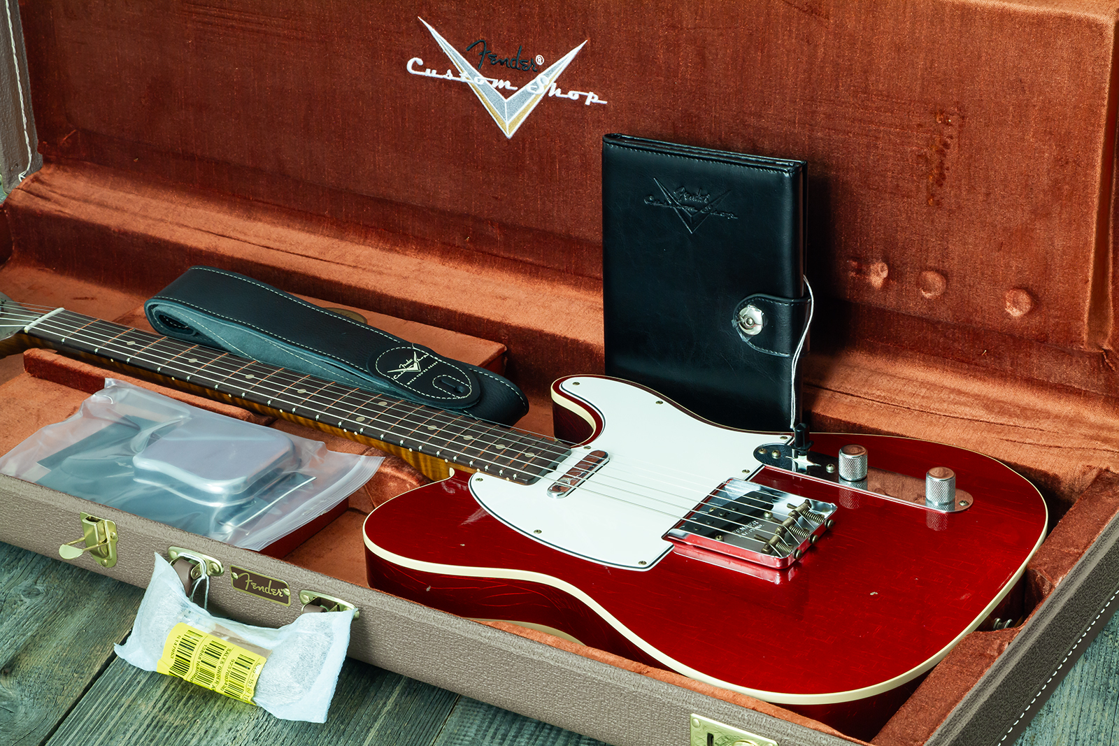 Fender Custom Shop Tele 1959 Vintage Custom 2s Ht Rw #r147953 - Journeyman Relic Candy Apple Red - Guitarra eléctrica con forma de tel - Variation 14