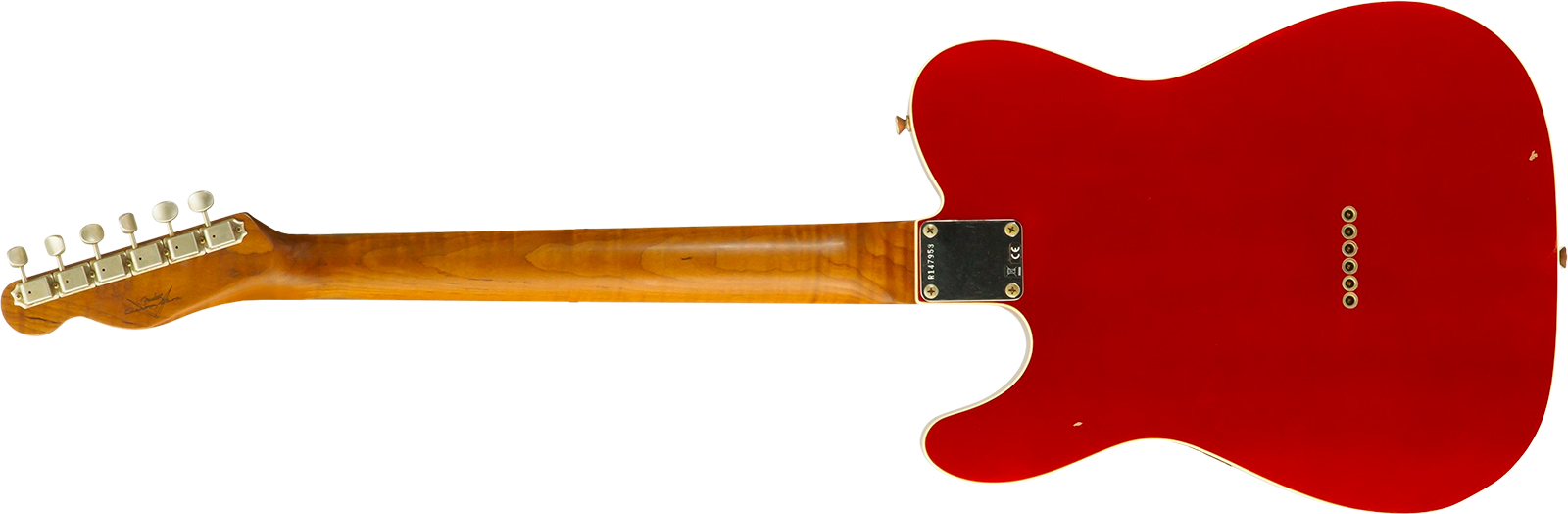 Fender Custom Shop Tele 1959 Vintage Custom 2s Ht Rw #r147953 - Journeyman Relic Candy Apple Red - Guitarra eléctrica con forma de tel - Variation 1