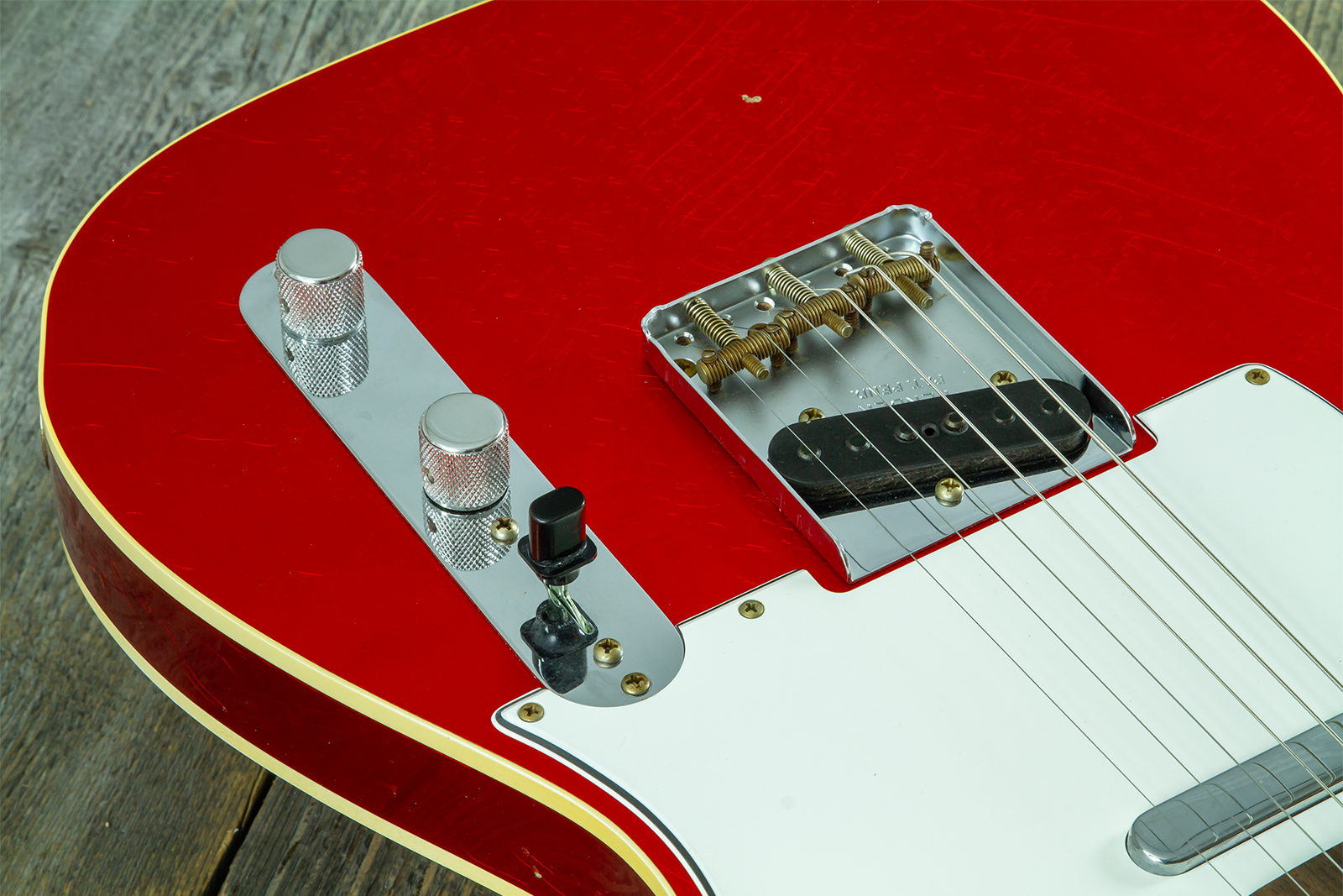 Fender Custom Shop Tele 1959 Vintage Custom 2s Ht Rw #r147953 - Journeyman Relic Candy Apple Red - Guitarra eléctrica con forma de tel - Variation 3