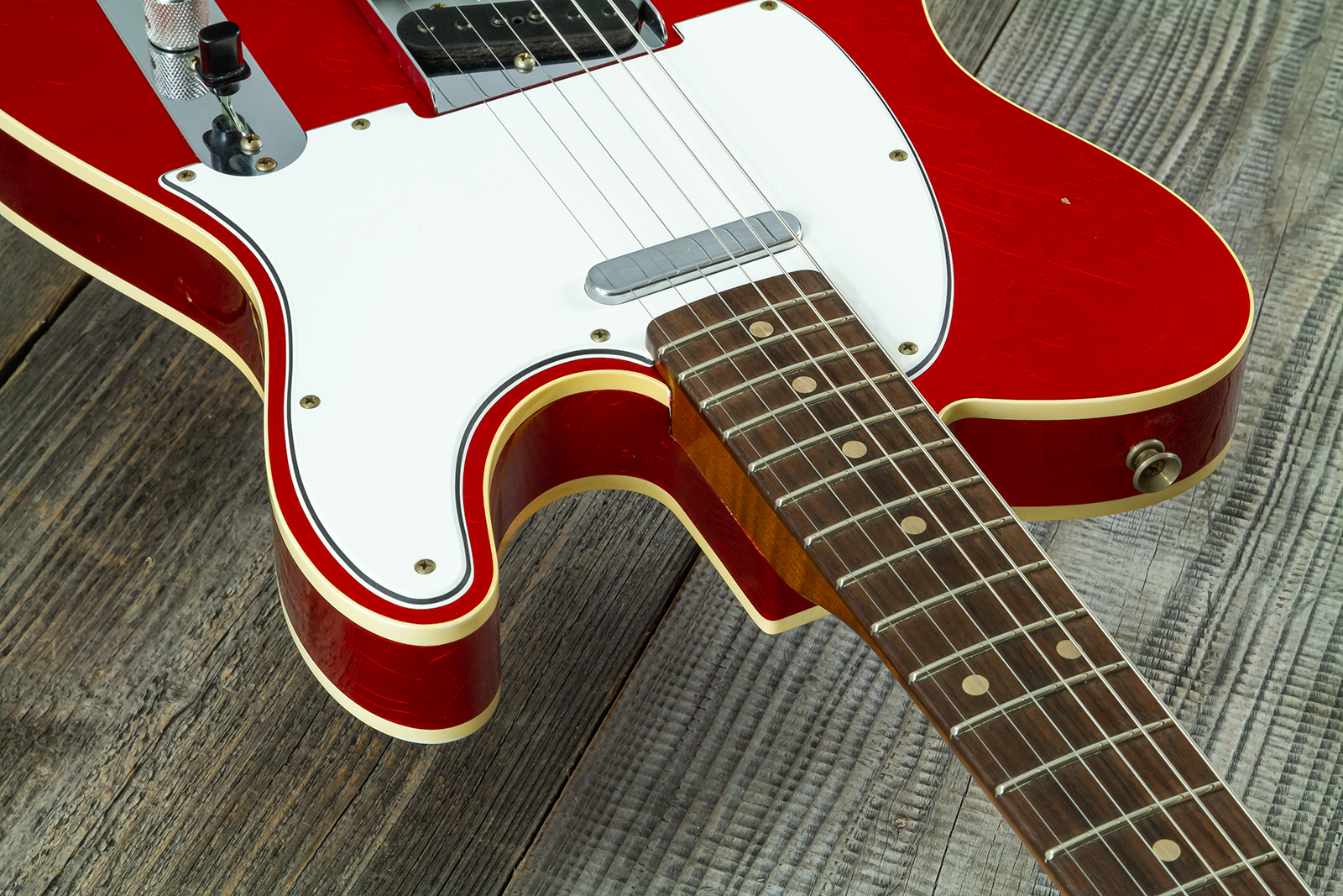 Fender Custom Shop Tele 1959 Vintage Custom 2s Ht Rw #r147953 - Journeyman Relic Candy Apple Red - Guitarra eléctrica con forma de tel - Variation 4