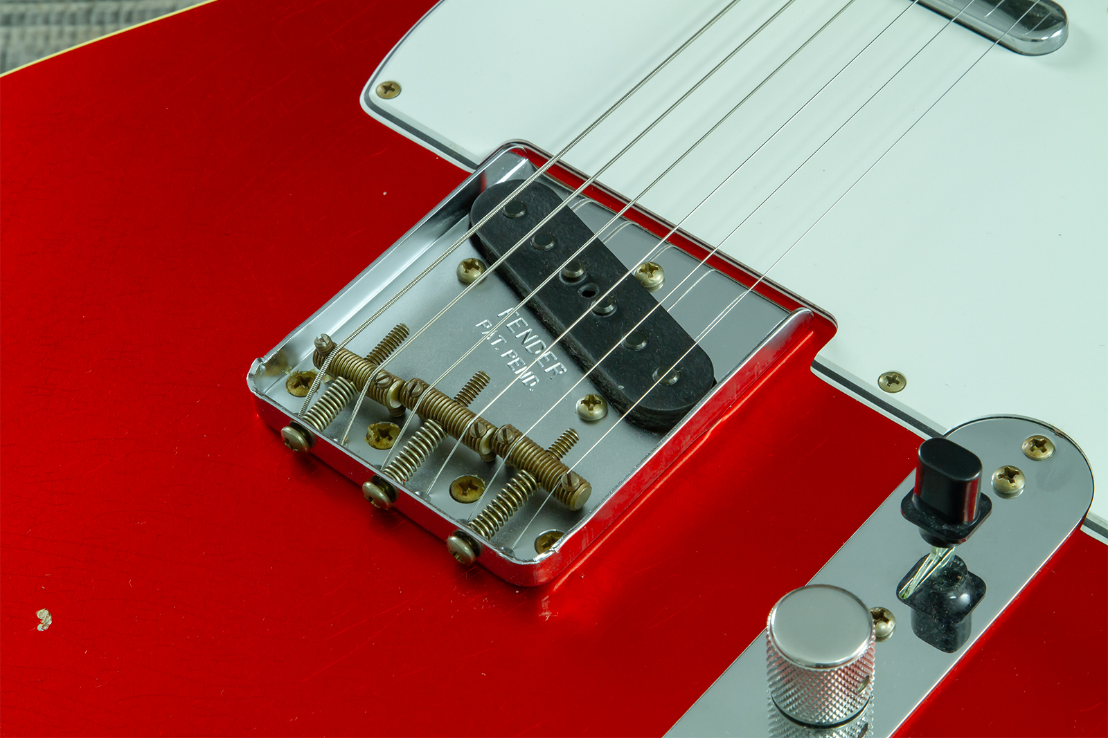 Fender Custom Shop Tele 1959 Vintage Custom 2s Ht Rw #r147953 - Journeyman Relic Candy Apple Red - Guitarra eléctrica con forma de tel - Variation 5