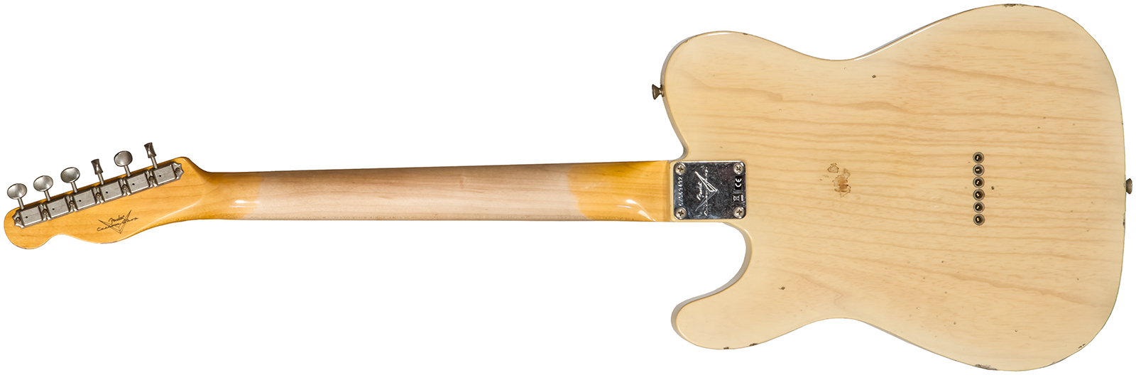 Fender Custom Shop Tele 1960 2s Ht Rw #cz569492 - Relic Natural Blonde - Guitarra eléctrica con forma de tel - Variation 1