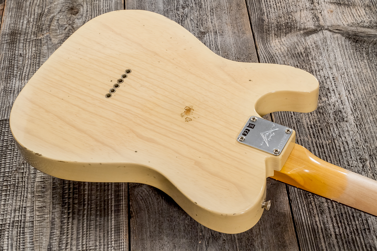 Fender Custom Shop Tele 1960 2s Ht Rw #cz569492 - Relic Natural Blonde - Guitarra eléctrica con forma de tel - Variation 6