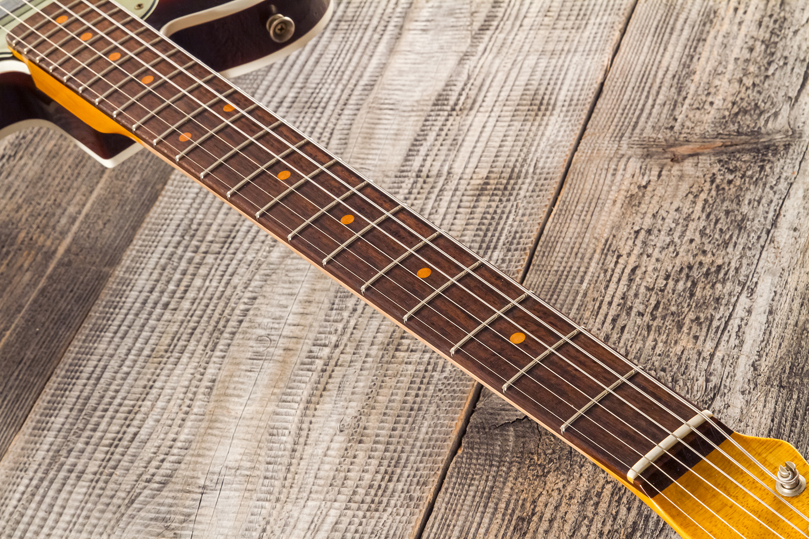Fender Custom Shop Tele 1960 2s Ht Rw - Heavy Relic Chocolate 3-color Sunburst - Guitarra eléctrica con forma de tel - Variation 11