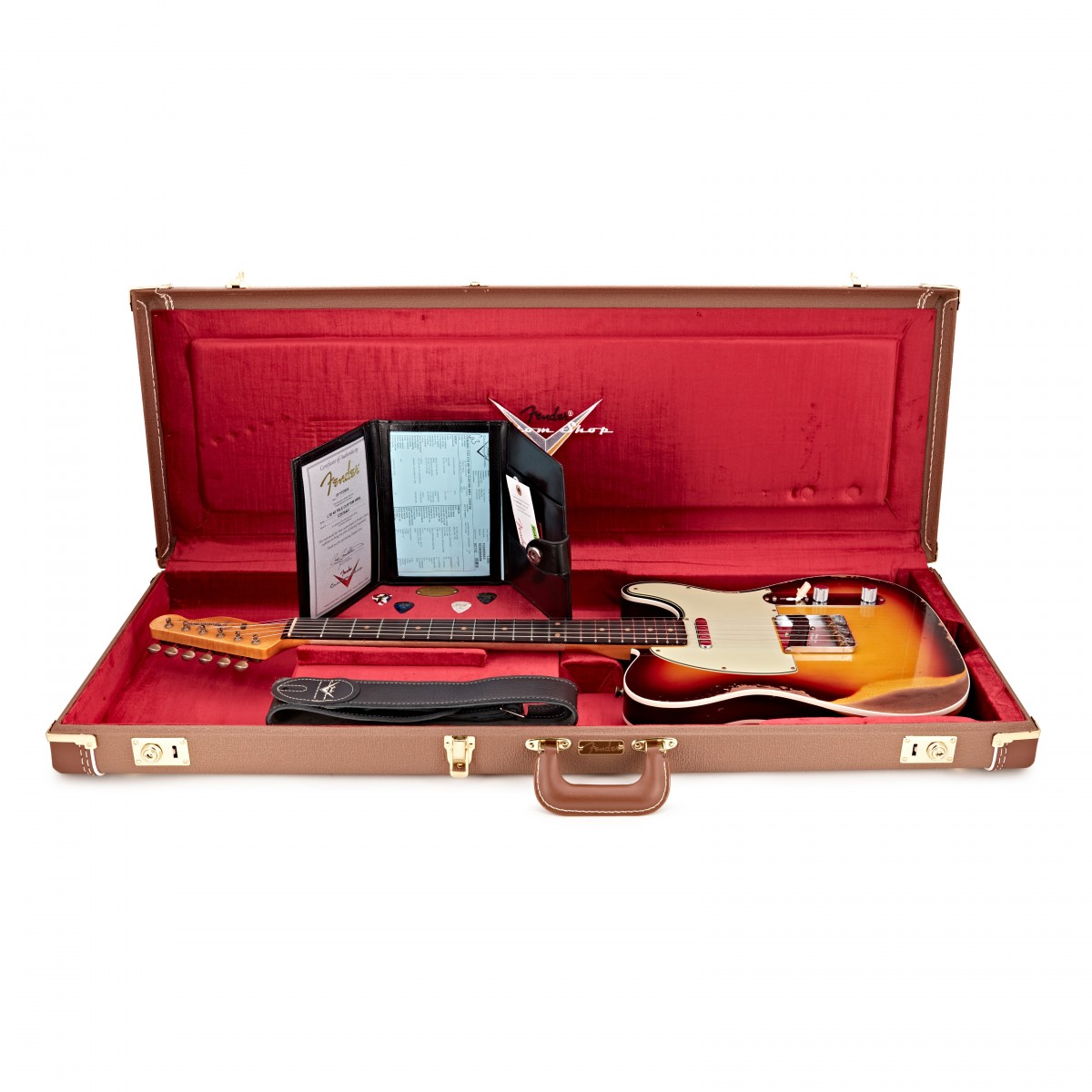 Fender Custom Shop Tele 1960 2s Ht Rw - Heavy Relic Chocolate 3-color Sunburst - Guitarra eléctrica con forma de tel - Variation 4