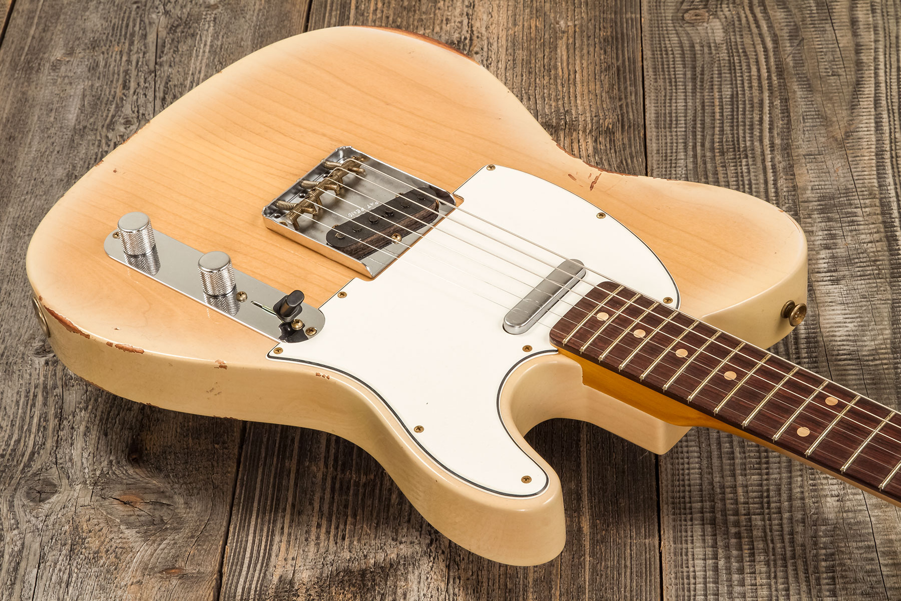 Fender Custom Shop Tele 1960 2s Ht Rw #r135928 - Relic Natural Blonde - Guitarra eléctrica con forma de tel - Variation 2
