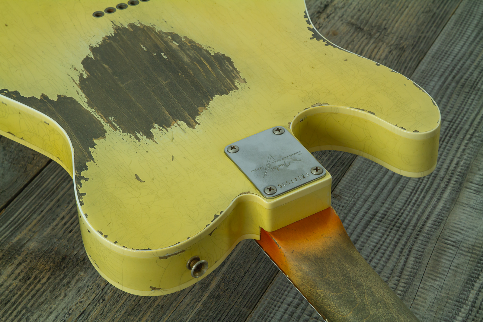 Fender Custom Shop Tele 1960 Custom Mb D.wilson 2s Ht Rw #cz547696 - Heavy Relic Aged Vintage White - Guitarra eléctrica con forma de tel - Variation 