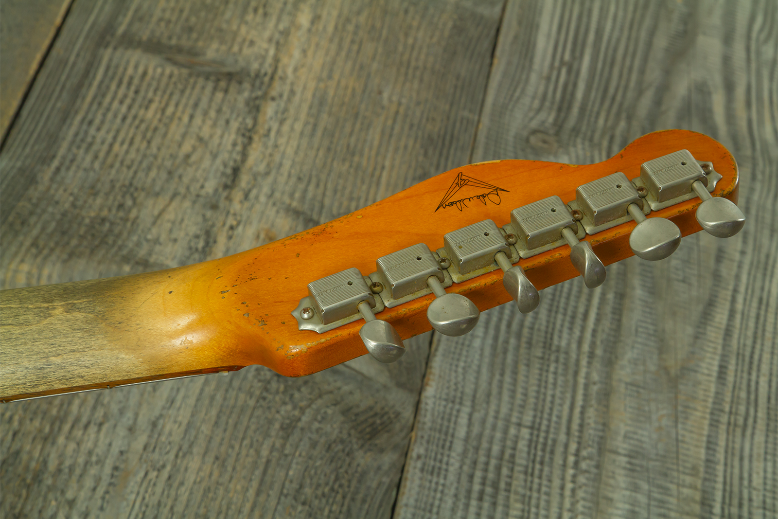 Fender Custom Shop Tele 1960 Custom Mb D.wilson 2s Ht Rw #cz547696 - Heavy Relic Aged Vintage White - Guitarra eléctrica con forma de tel - Variation 