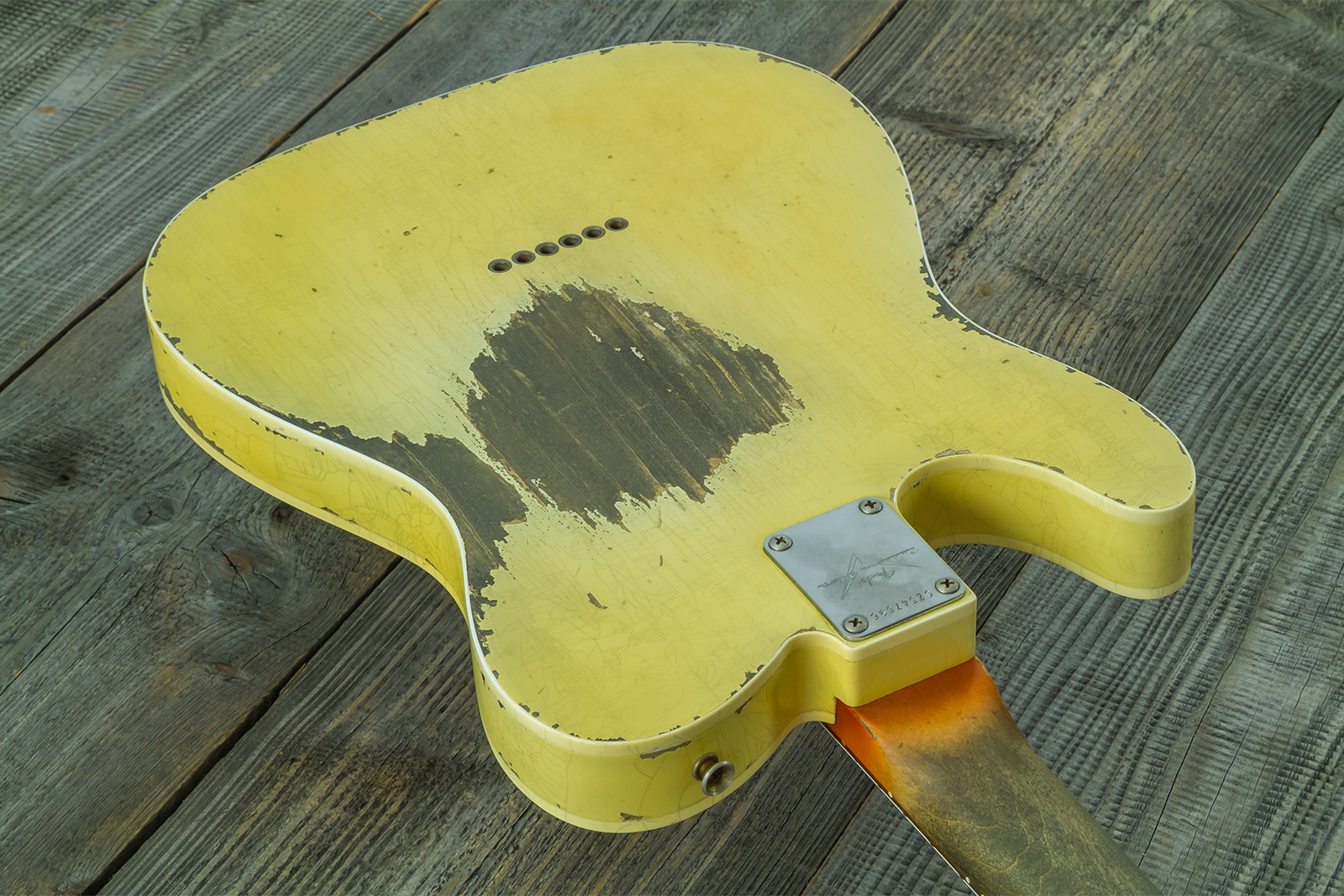 Fender Custom Shop Tele 1960 Custom Mb D.wilson 2s Ht Rw #cz547696 - Heavy Relic Aged Vintage White - Guitarra eléctrica con forma de tel - Variation 
