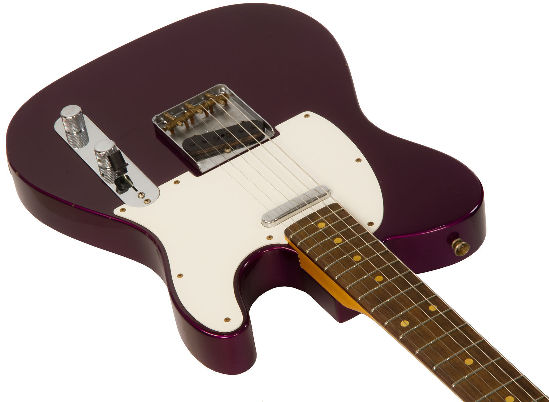 Fender Custom Shop Tele 1960 Rw #cz549121 - Journeyman Relic Purple Metallic - Guitarra eléctrica con forma de tel - Variation 2
