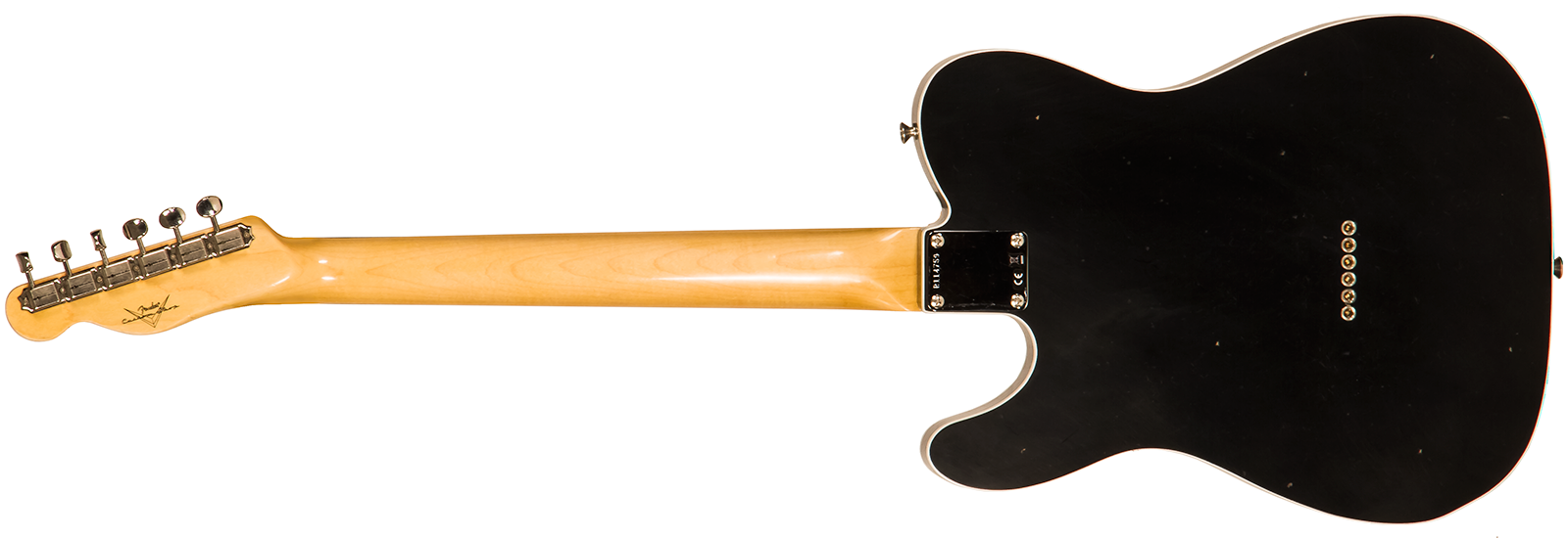 Fender Custom Shop Tele 1960 2s Ht Rw #r114759 - Journeyman Relic Black - Guitarra eléctrica con forma de tel - Variation 1