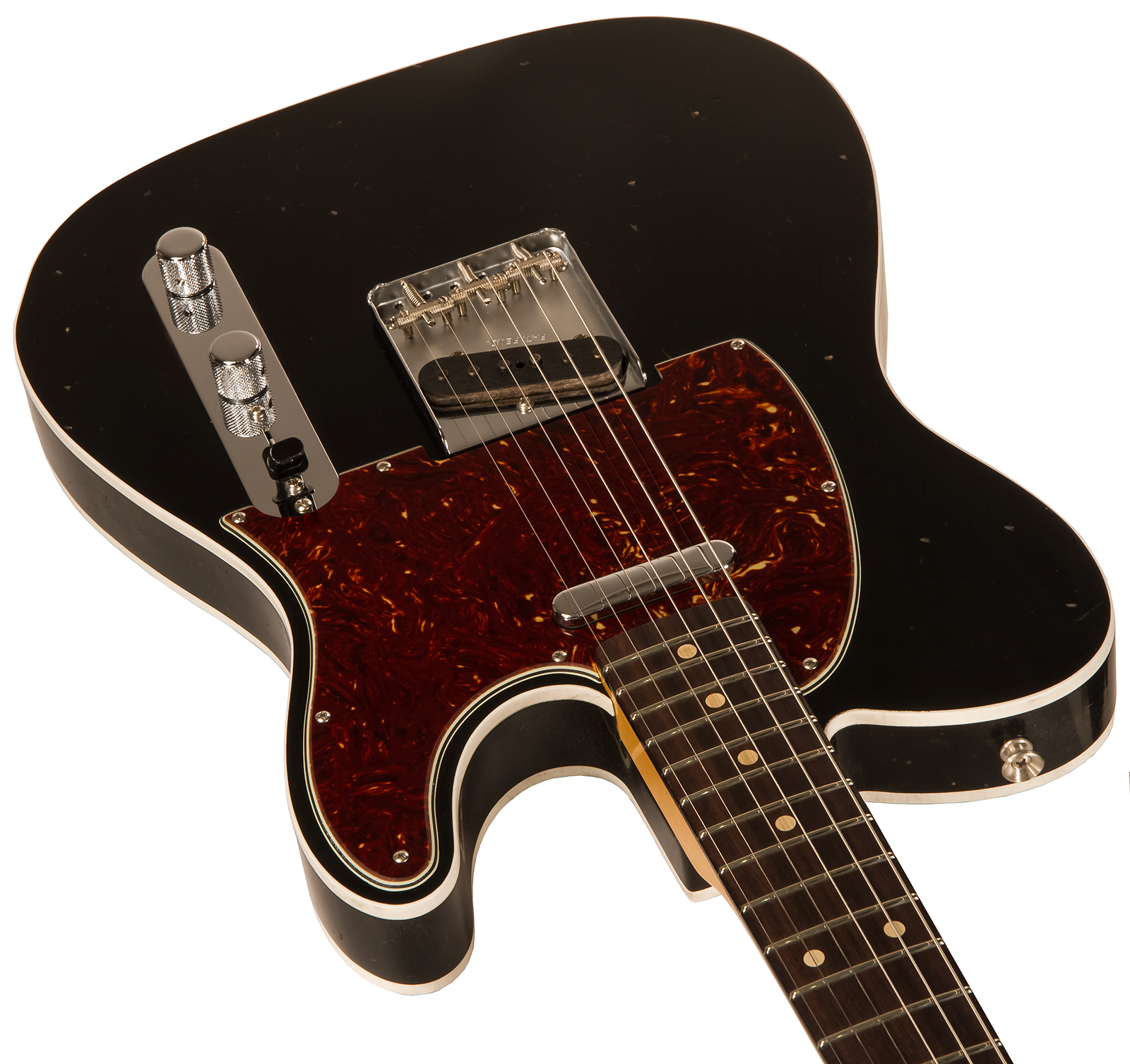 Fender Custom Shop Tele 1960 2s Ht Rw #r114759 - Journeyman Relic Black - Guitarra eléctrica con forma de tel - Variation 2