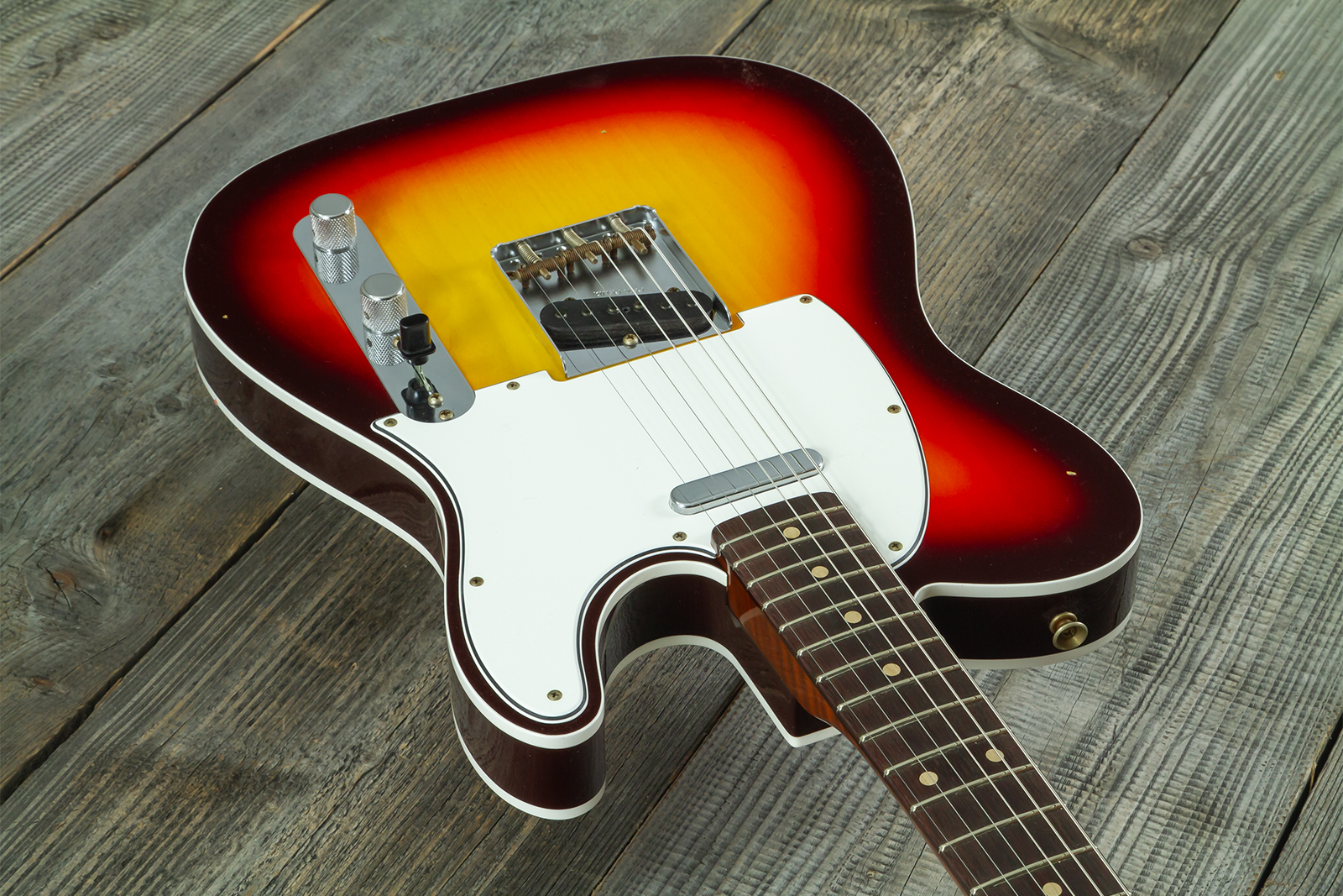 Fender Custom Shop Tele 1960 Vintage Custom 2s Ht Rw #r147862 - Journeyman Relic 3-color Sunburst - Guitarra eléctrica con forma de tel - Variation 2