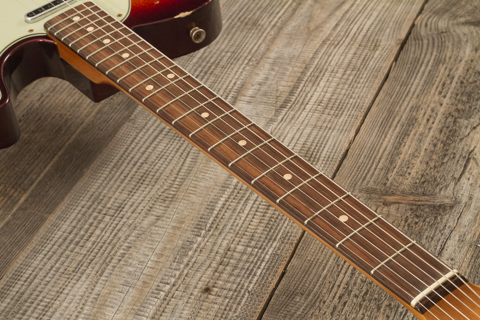 Fender Custom Shop Tele 1963 2s Ht Rw #r141275 - Heavy Relic Sparkle 3-color Sunburst - Guitarra eléctrica con forma de tel - Variation 7