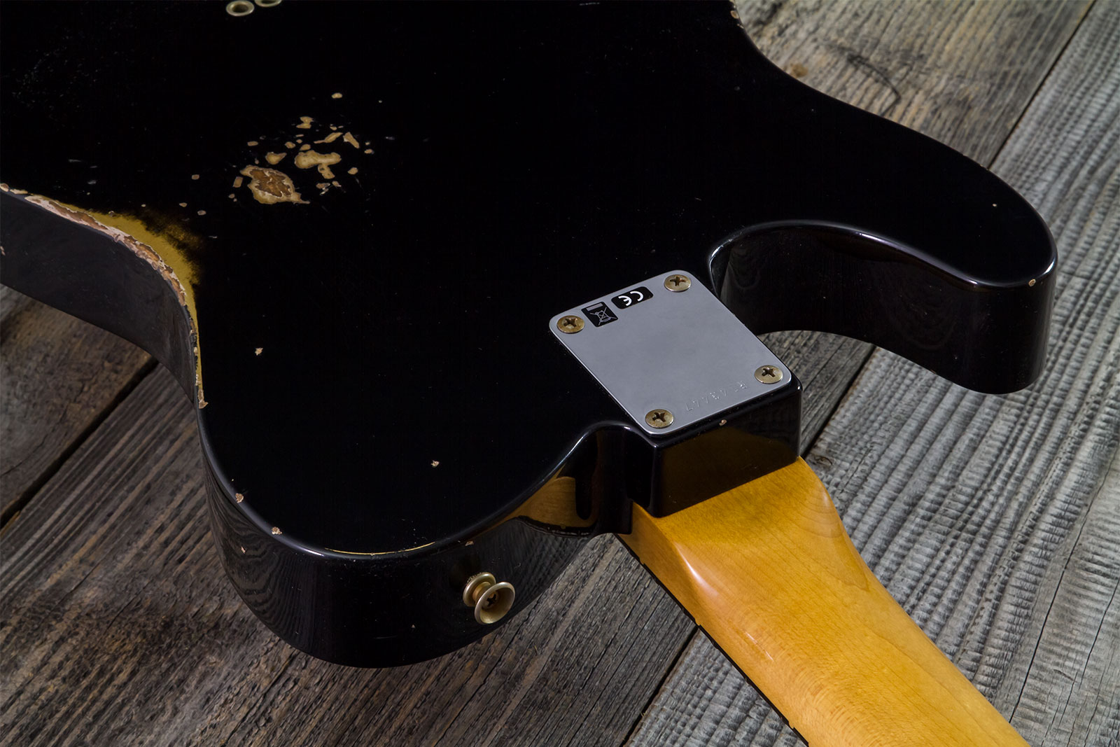 Fender Custom Shop Tele 1963 2s Ht Rw #r143447 - Black Over Hle Gold - Guitarra eléctrica con forma de tel - Variation 9