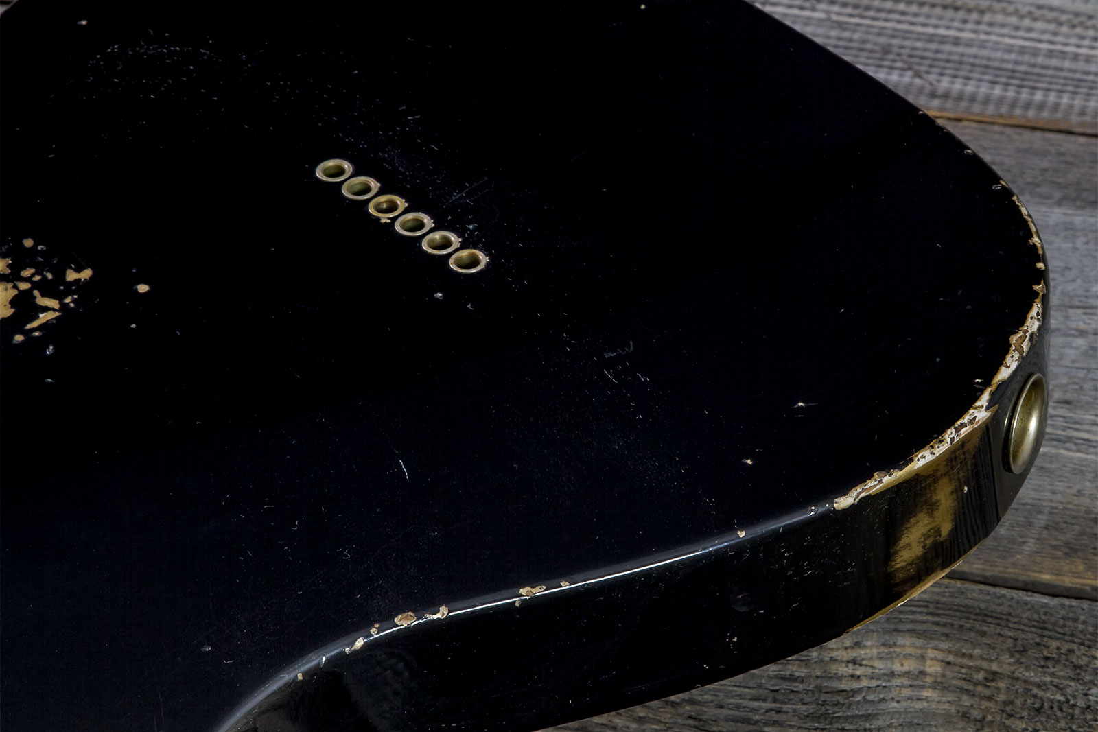 Fender Custom Shop Tele 1963 2s Ht Rw #r143447 - Black Over Hle Gold - Guitarra eléctrica con forma de tel - Variation 7