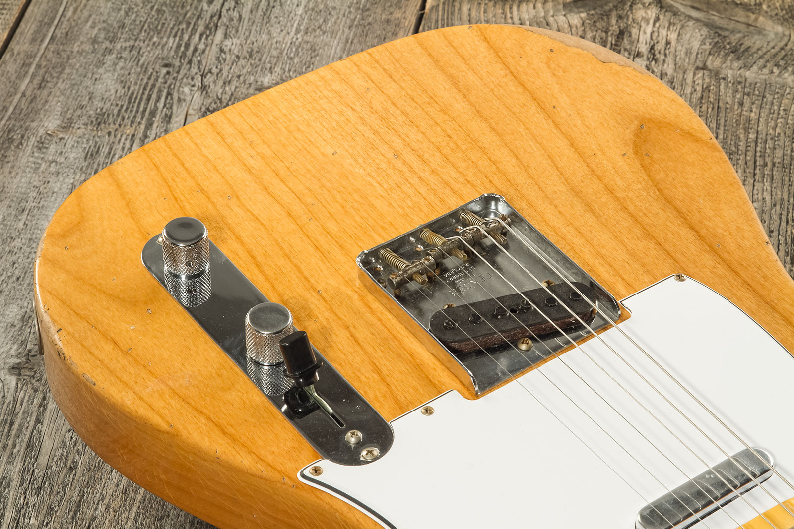 Fender Custom Shop Tele 1968 2s Ht Mn #r123298 - Relic Aged Natural - Guitarra eléctrica con forma de tel - Variation 3