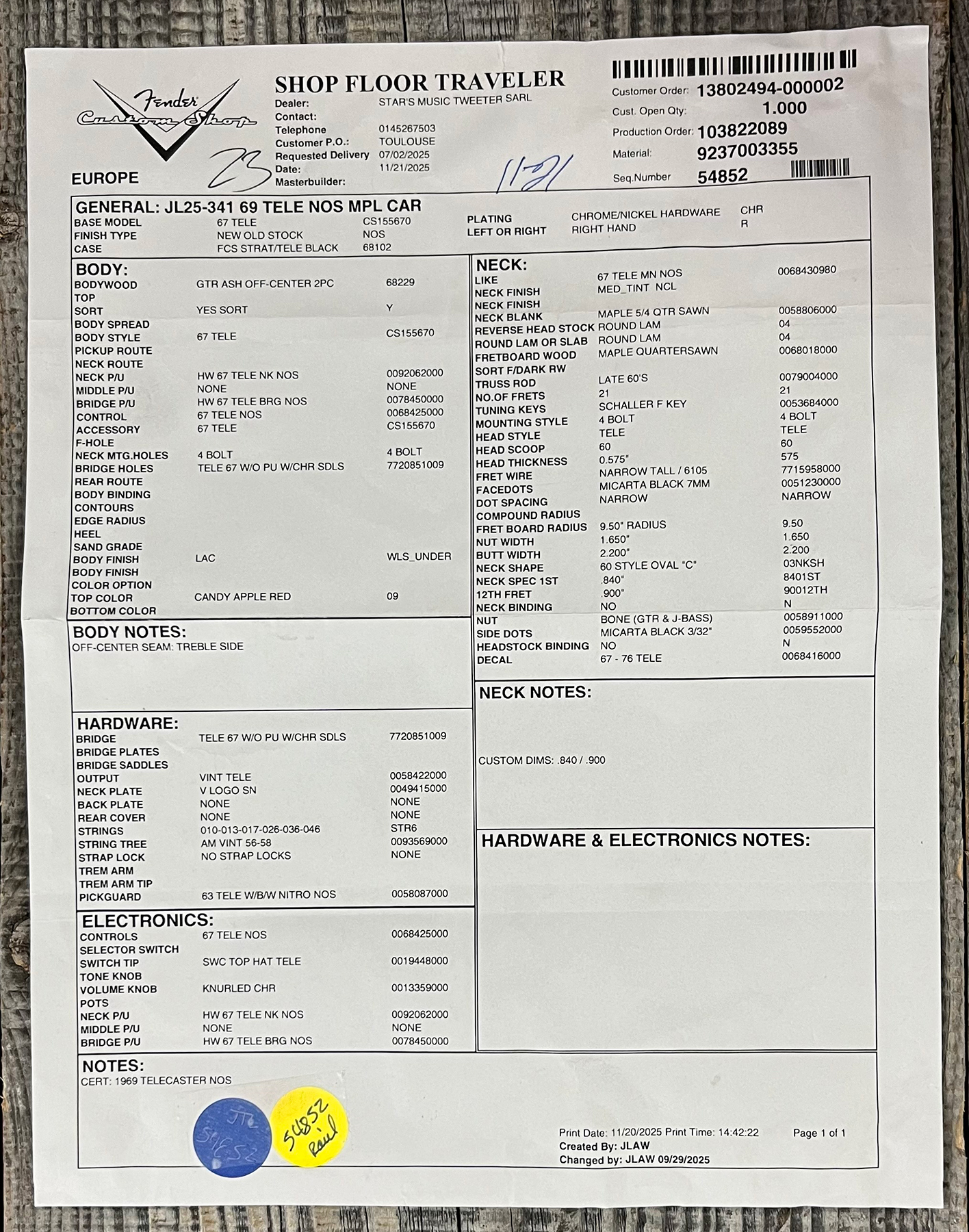 Fender Custom Shop Tele 1969 2s Ht Mn #cz589311 - Nos Candy Apple Red - Guitarra eléctrica con forma de tel - Variation 13