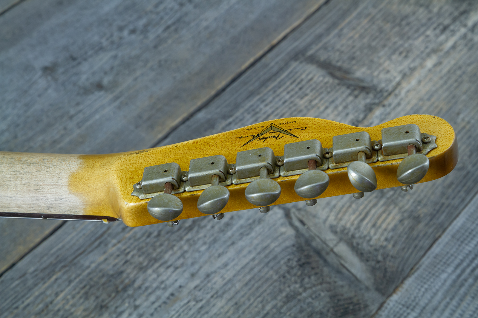 Fender Custom Shop Tele Custom 1960 2s Ht Rw #cz579562 - Heavy Relic Tahitian Coral O. 3-color Sunburst - Guitarra eléctrica con forma de tel - Variat