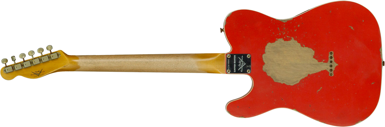 Fender Custom Shop Tele Custom 1960 2s Ht Rw #cz579562 - Heavy Relic Tahitian Coral O. 3-color Sunburst - Guitarra eléctrica con forma de tel - Variat