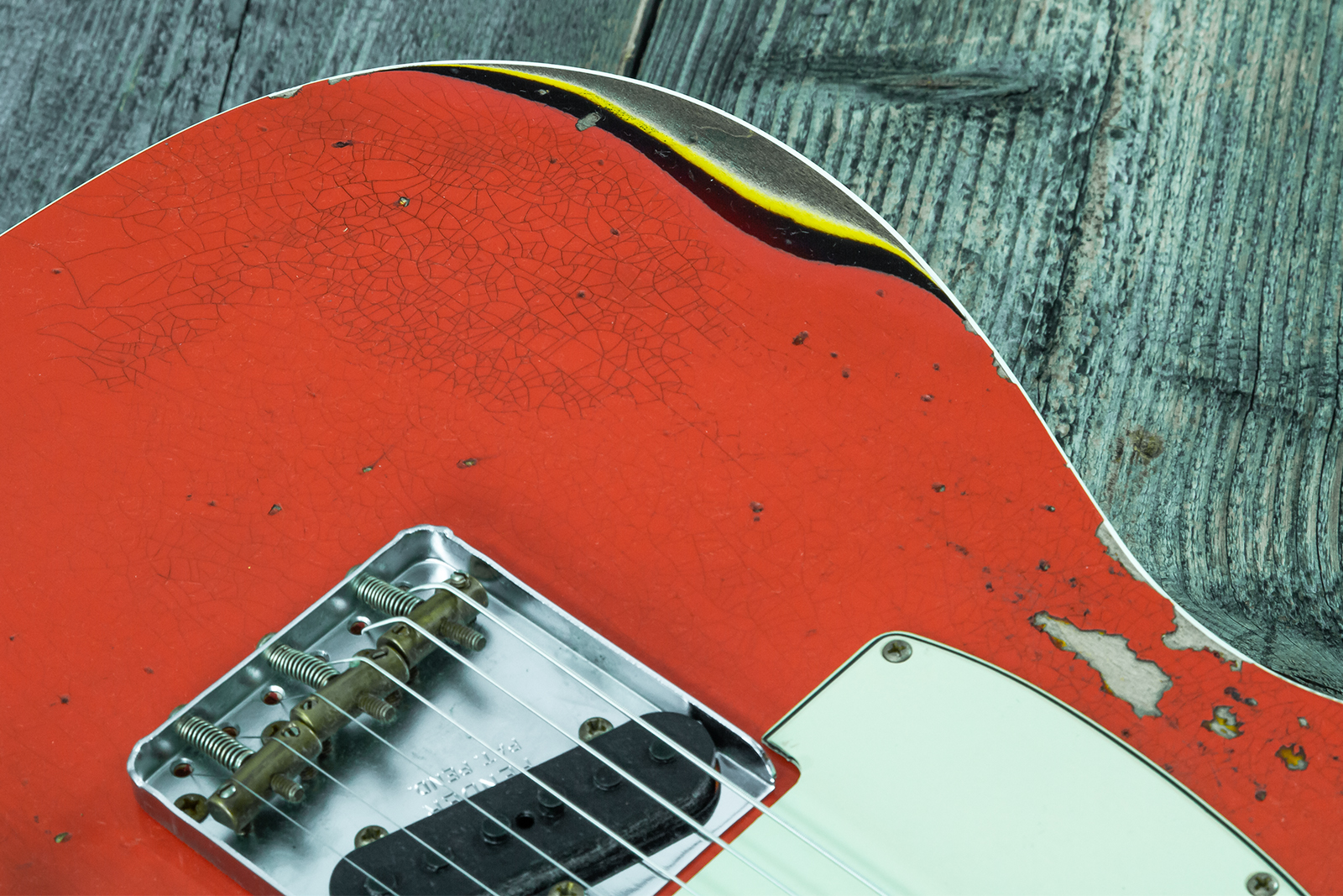 Fender Custom Shop Tele Custom 1960 2s Ht Rw #cz579562 - Heavy Relic Tahitian Coral O. 3-color Sunburst - Guitarra eléctrica con forma de tel - Variat