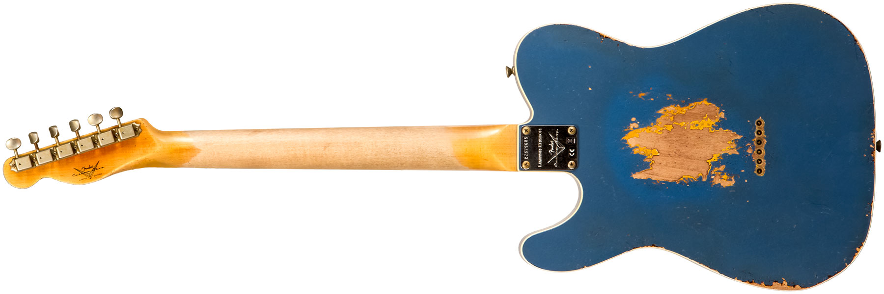 Fender Custom Shop Tele Custom 1960 2s Ht Rw #cz579606 - Heavy Relic Lake Placid Blue O. 3-color Sunburst - Guitarra eléctrica con forma de tel - Vari