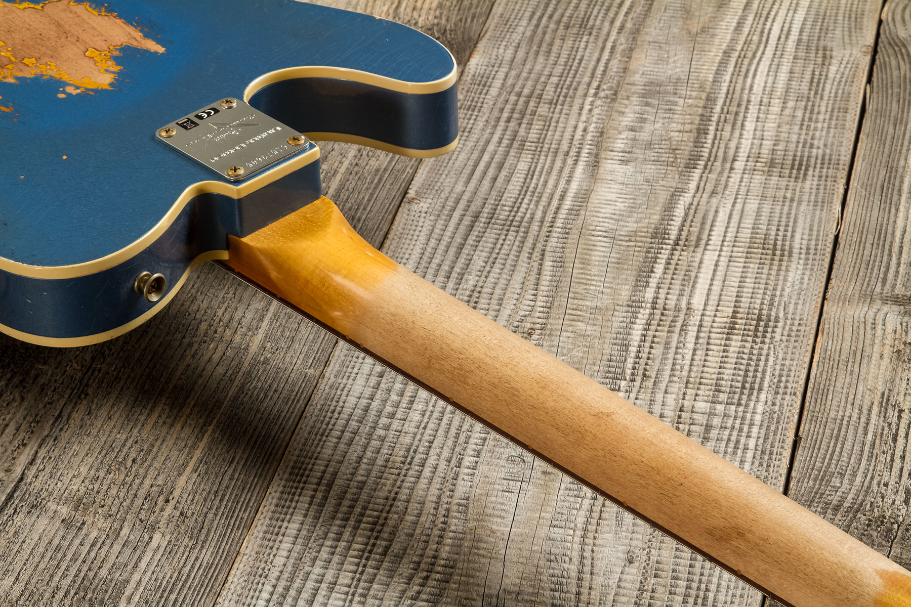 Fender Custom Shop Tele Custom 1960 2s Ht Rw #cz579606 - Heavy Relic Lake Placid Blue O. 3-color Sunburst - Guitarra eléctrica con forma de tel - Vari