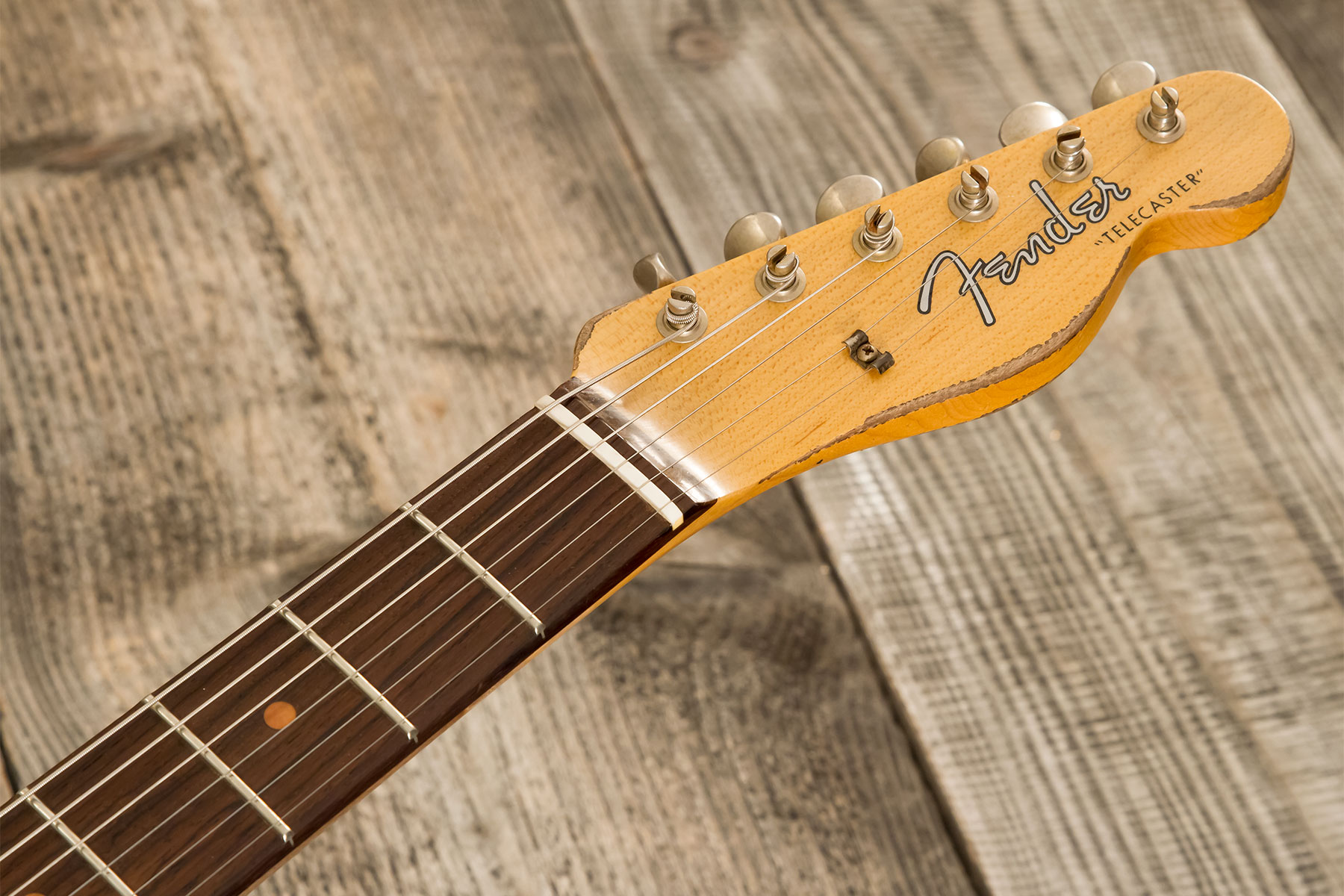 Fender Custom Shop Tele Custom 1960 2s Ht Rw #cz580600 - Heavy Relic Tahitian Coral O. 3-color Sunburst - Guitarra eléctrica con forma de tel - Variat