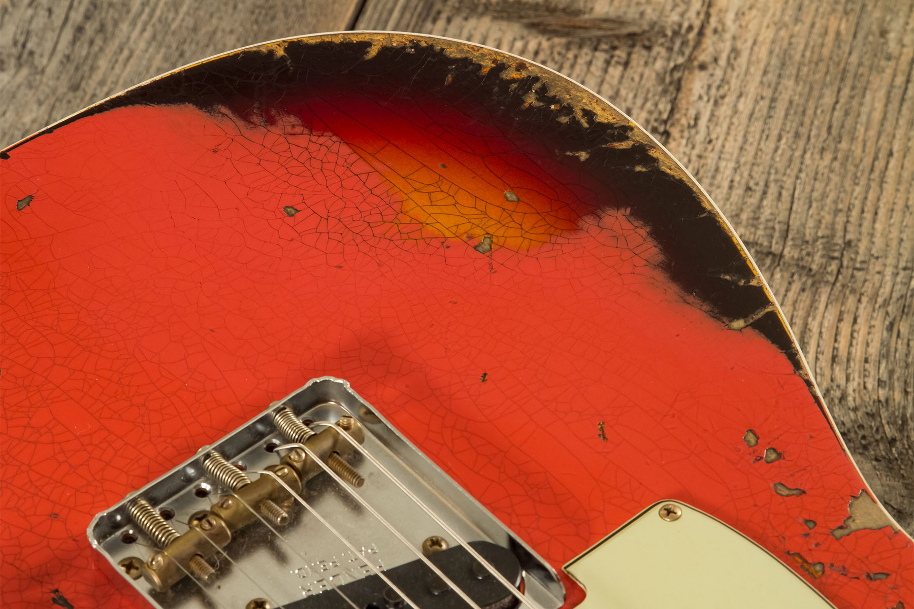 Fender Custom Shop Tele Custom 1960 2s Ht Rw #cz580600 - Heavy Relic Tahitian Coral O. 3-color Sunburst - Guitarra eléctrica con forma de tel - Variat