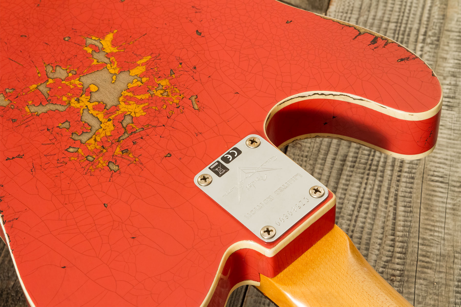 Fender Custom Shop Tele Custom 1960 2s Ht Rw - Heavy Relic Tahitian Coral O. 3-color Sunburst - Guitarra eléctrica con forma de tel - Variation 9
